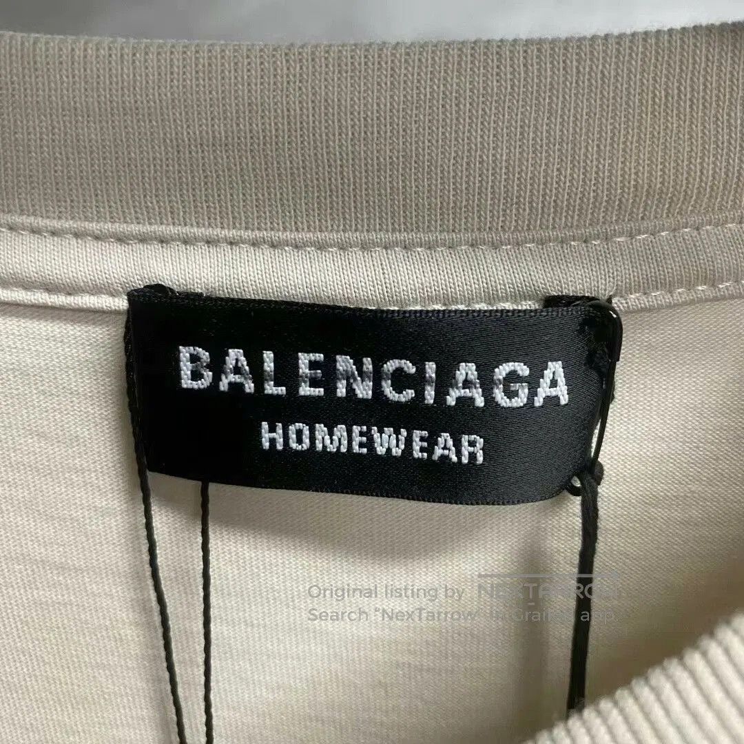 Balenciaga Balenciaga Beige Logo Embroidered Tee. Size US XXS / EU 40 - 7 Thumbnail