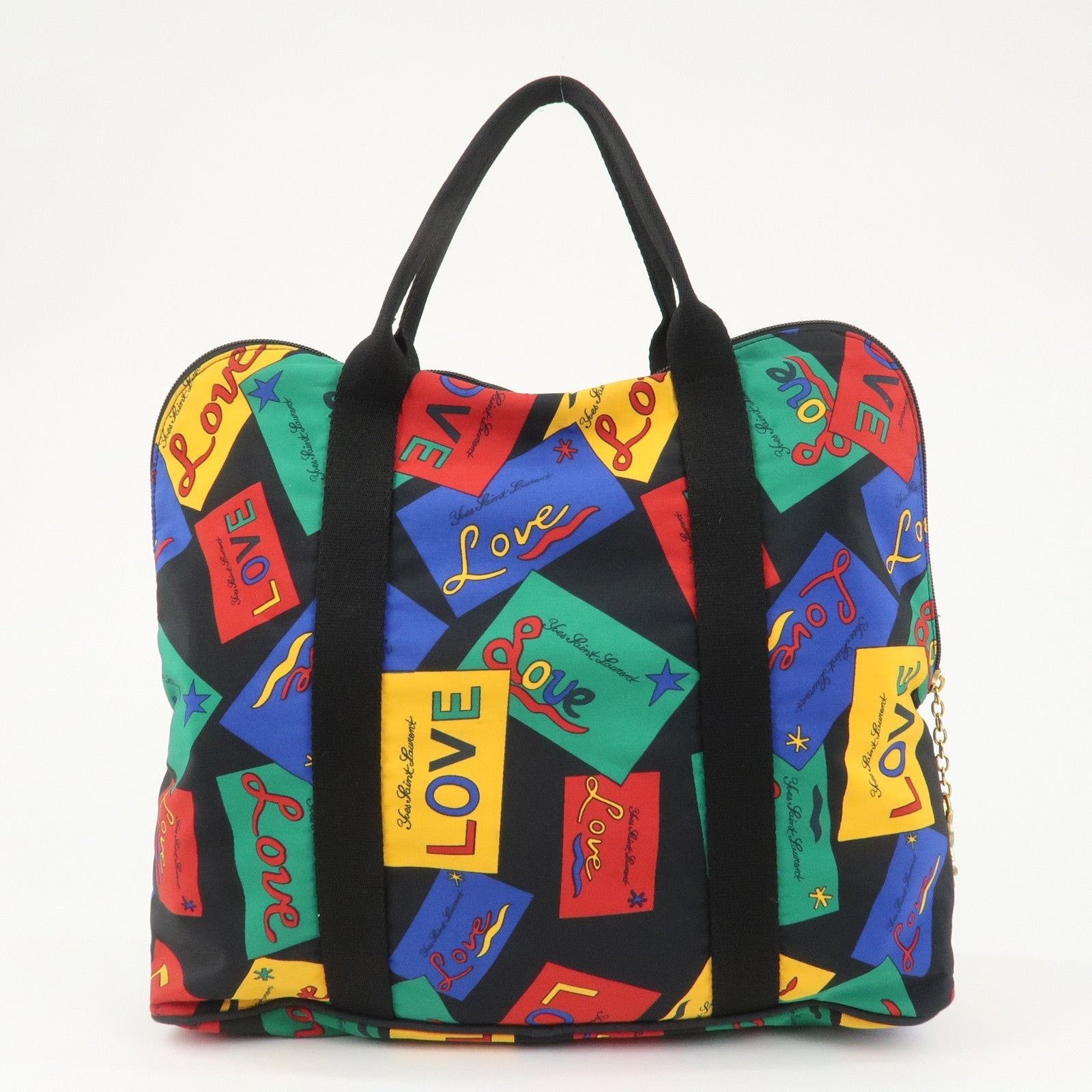 Saint Laurent Paris Saint Laurent Love Print Nylon Tote Multicolor Size ONE SIZE - 2 Thumbnail