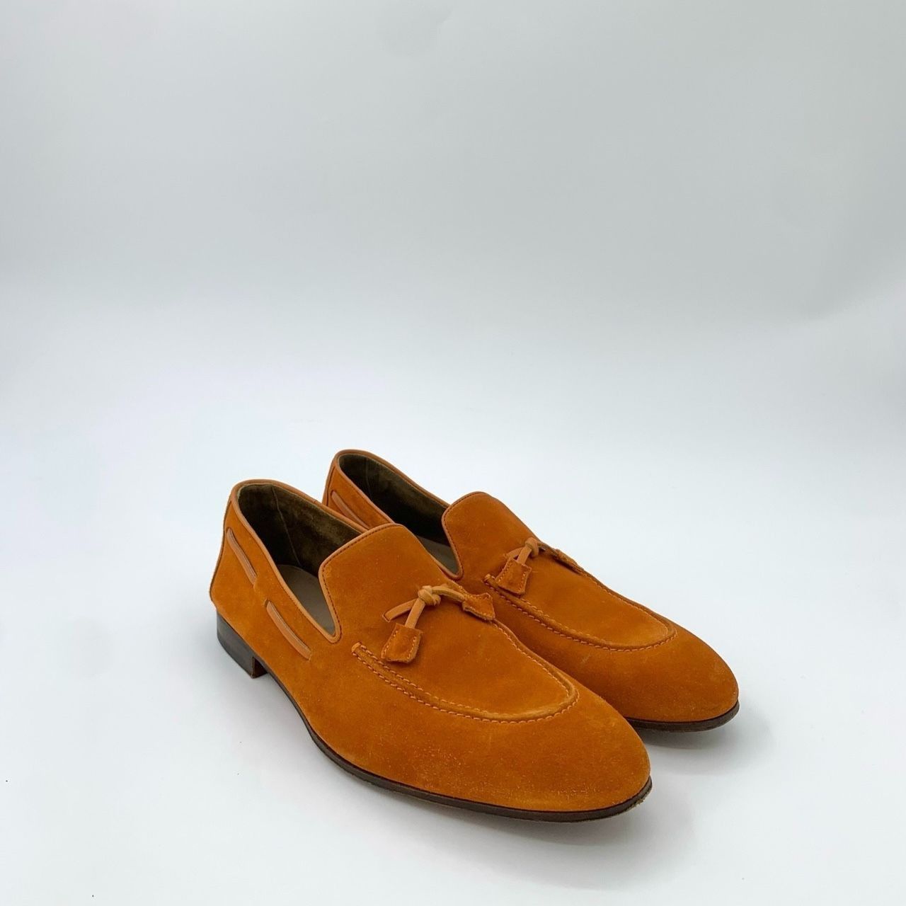 Hermes Hermès Mens Orange Suede Tassel Loafers Size 42 Size US 9 / EU 42 - 2 Thumbnail