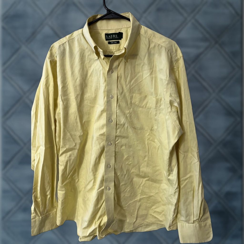 Ralph Lauren LAUREN RALPH LAUREN Non-Iron Button-Up Shirt Men Classic Fit Long Sleeve Yellow Size 16.5-34/35 Casual Size US L / EU 52-54 / 3 - 1 Thumbnail
