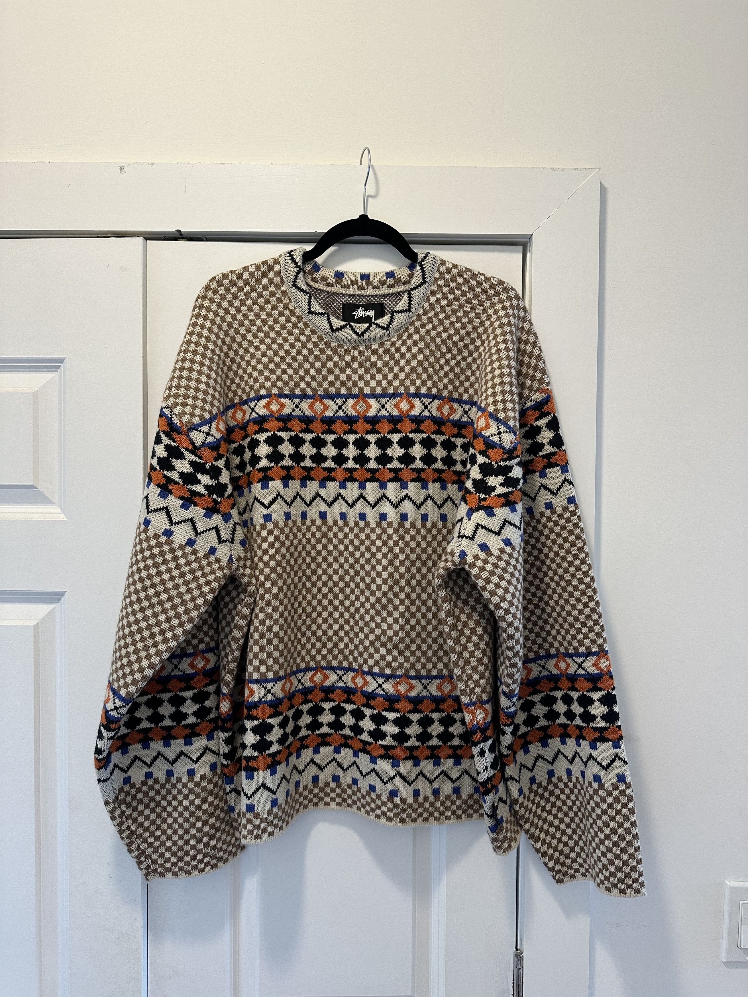 STUSSY JACQUARD KNIT CREW NOMA t.d.