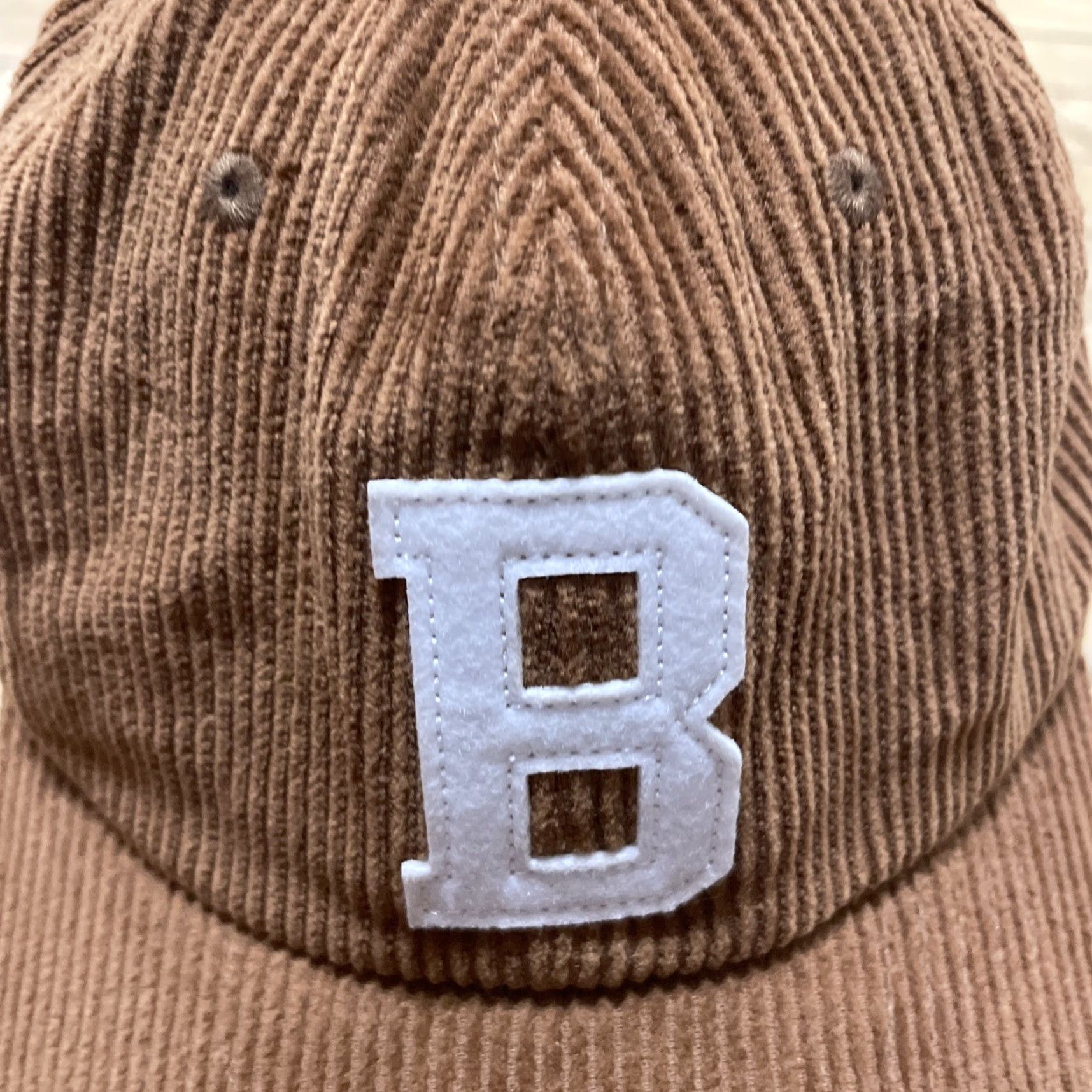Brixton Brixton Corduroy Hat Men Adjustable Tan Cap Classic Letter B Big B Strapback Cap Size ONE SIZE - 4 Thumbnail