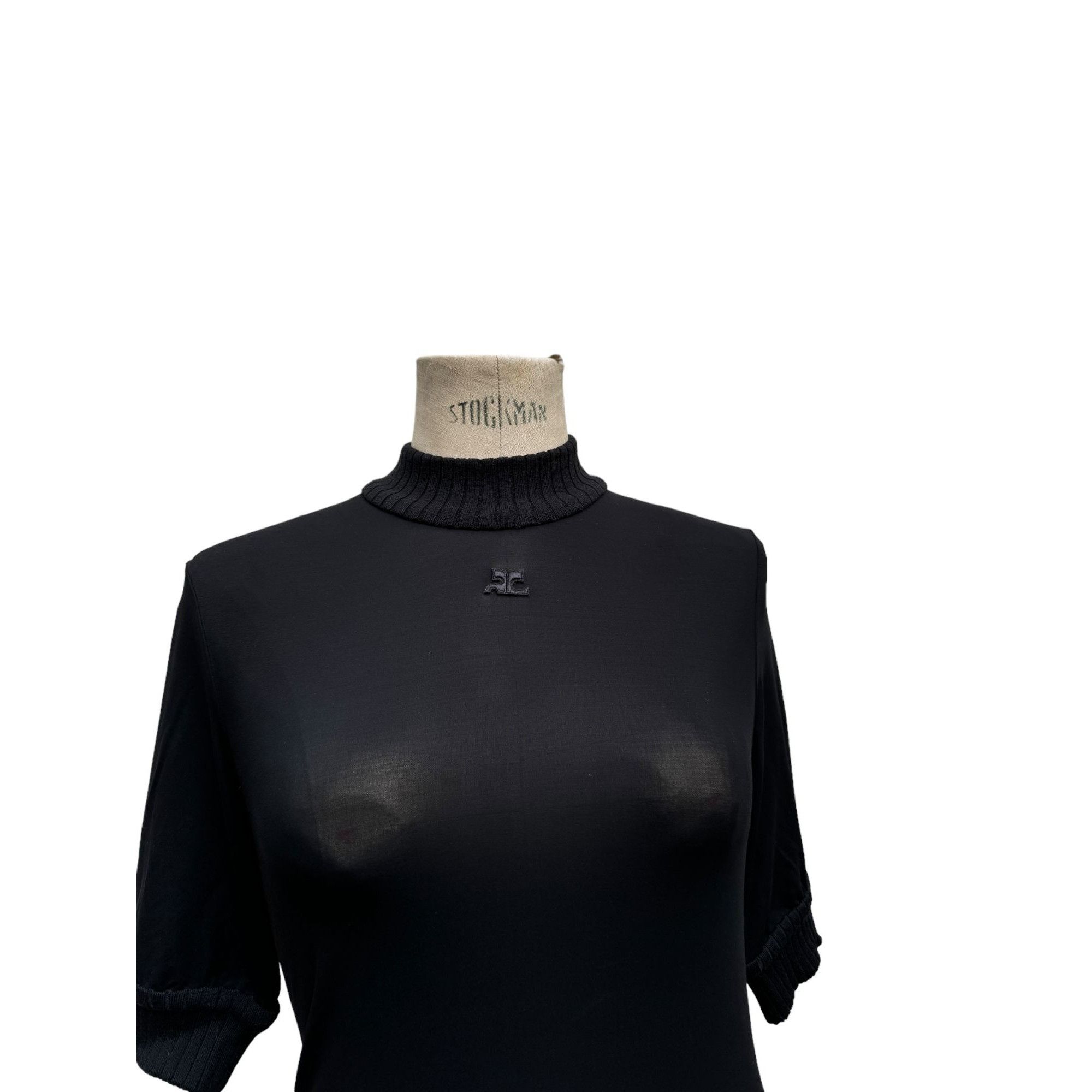 Courreges Vintage Black Sheer Rollneck Size M / US 6-8 / IT 42-44 - 2 Thumbnail