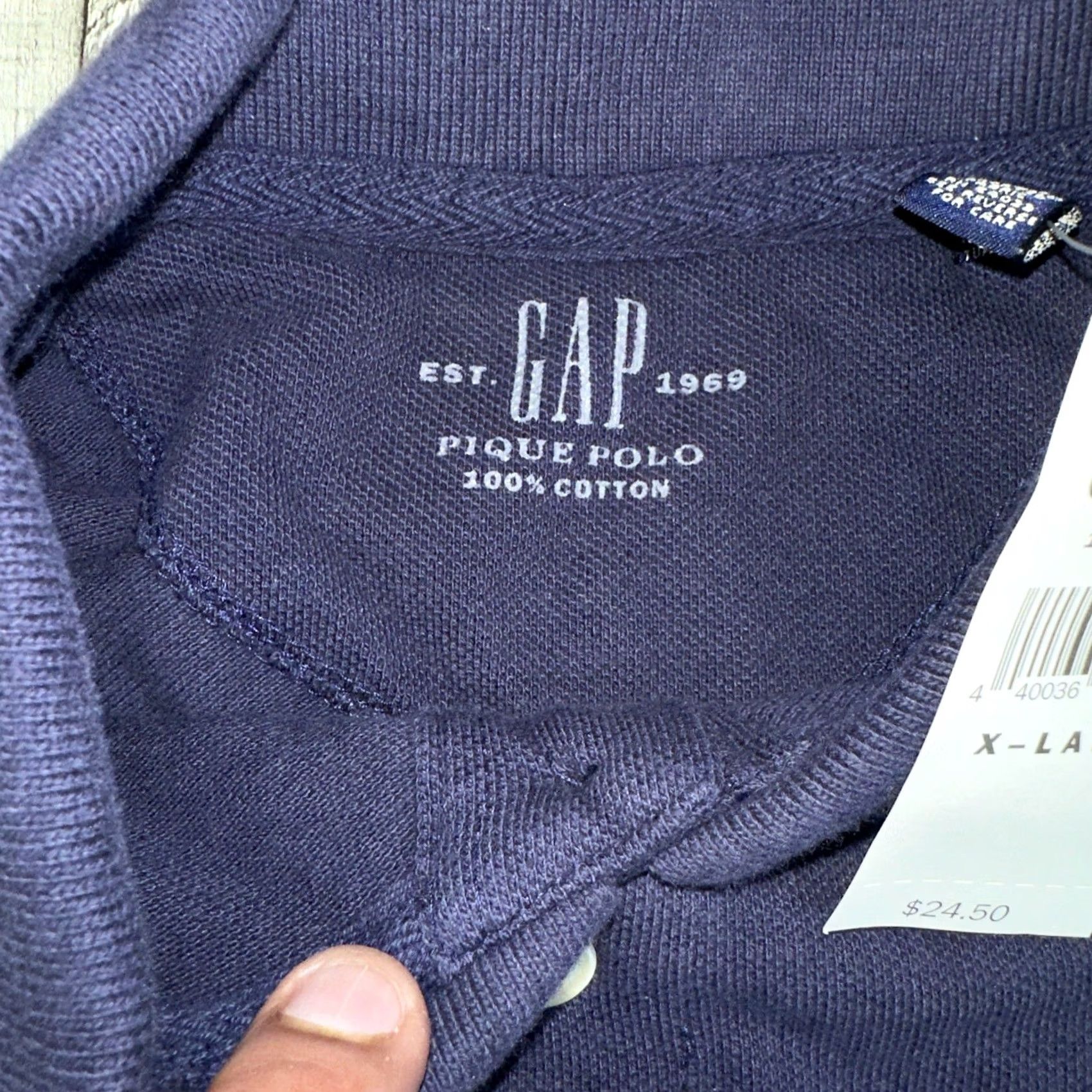 Gap VINTAGE Gap Polo Shirt Mens XL Blue Heavy Cotton Knit Short Sleeve Collared Button Closure Regular Fit All Seasons Size US XL / EU 56 / 4 - 4 Thumbnail