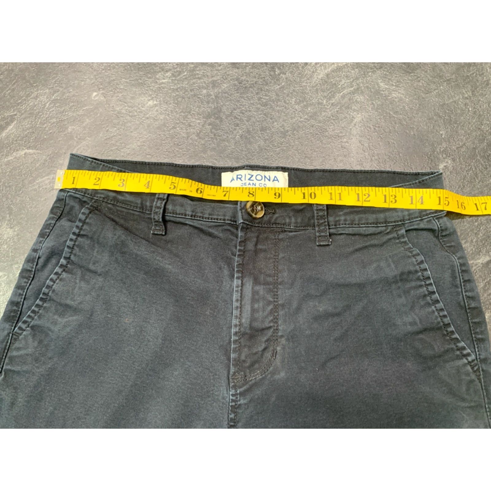 Vintage VINTAGE Arizona Men's Chino Pants 29x32 Black Slim Skinny Belt Loops 98% Cotton 2% Spandex Front Flat Front Button Closure Denim? Size US 29 - 3 Thumbnail