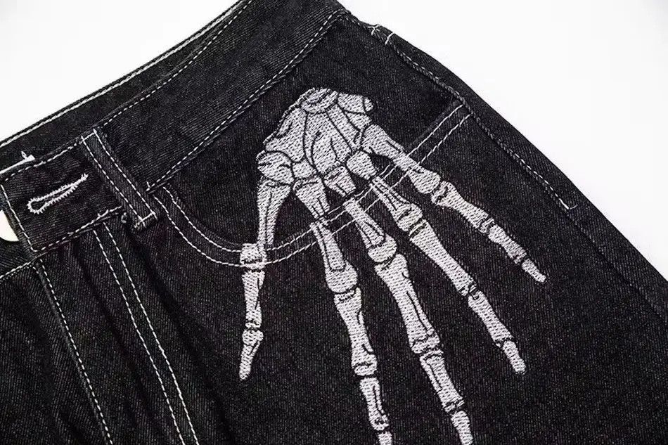 Japanese Brand Vintage Embroidery Bone Denim Jeans Men Size US 32 / EU 48 - 4 Thumbnail