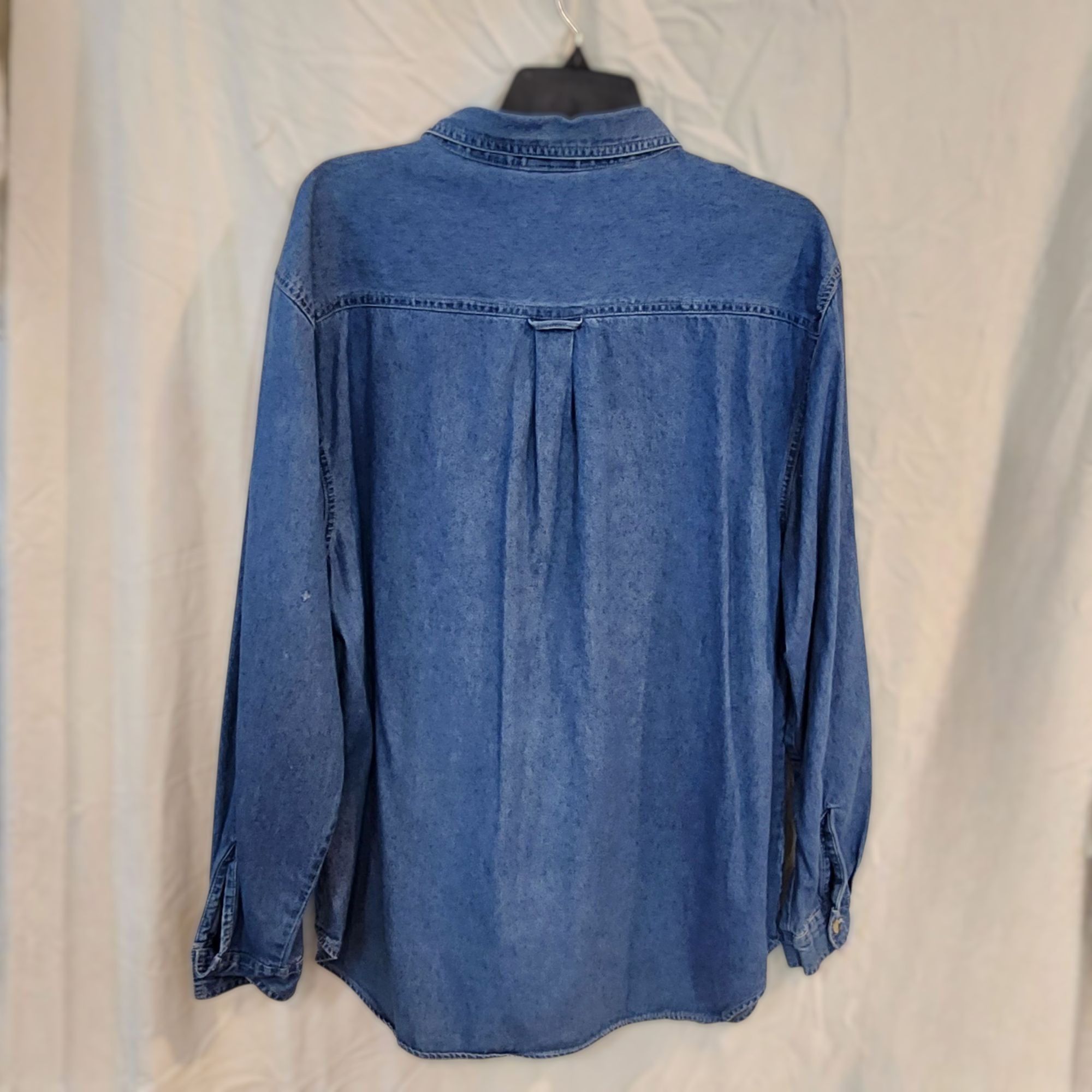 Other Vintage Womens Denim Shirt 90s Y2K Embroidered Bird Fall Car Size XXL / US 16-18 / IT 52-54 - 2 Thumbnail