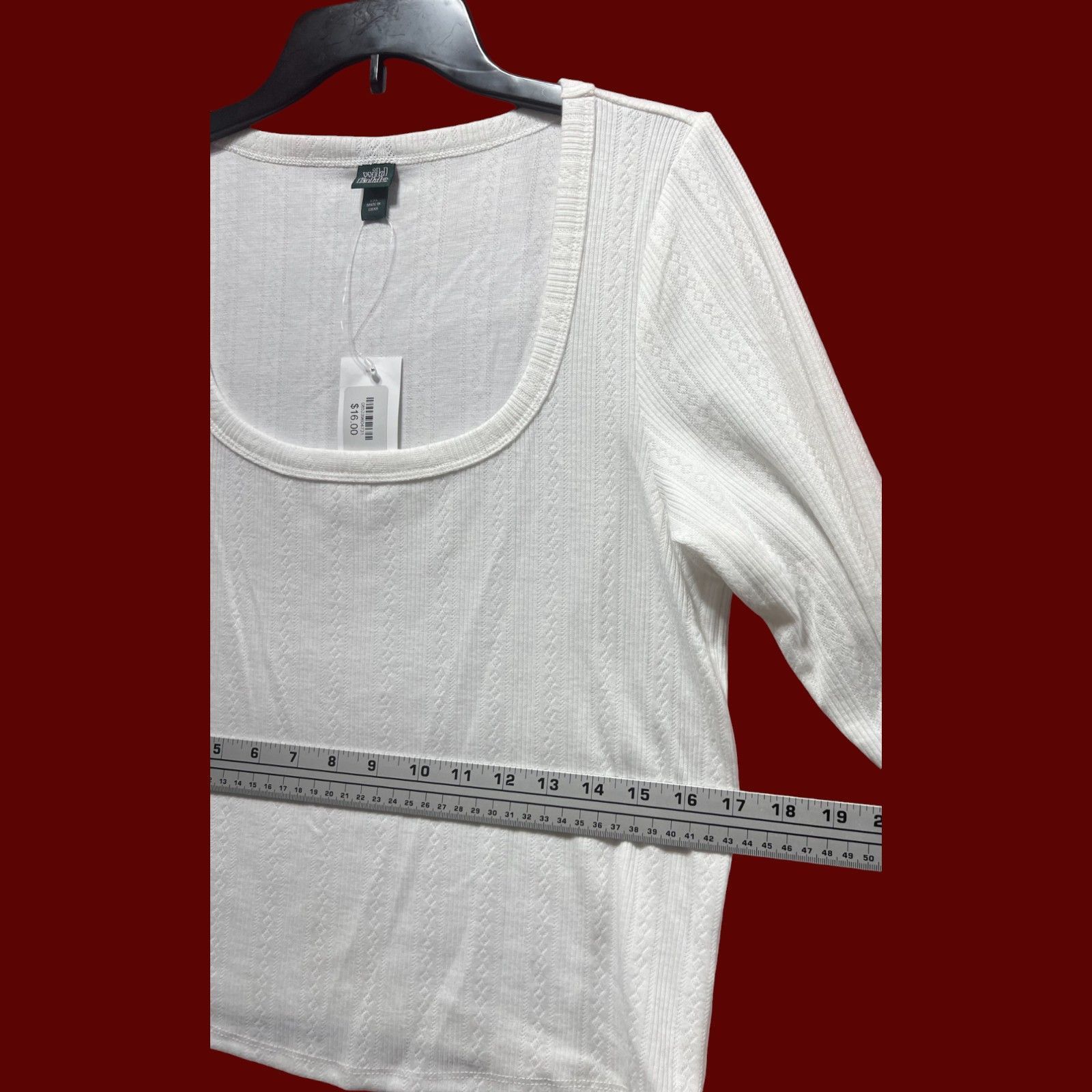 Other Wild Fable - Women's Long Sleeve Pointelle T-Shirt - White - Size XXL / US 16-18 / IT 52-54 - 4 Thumbnail