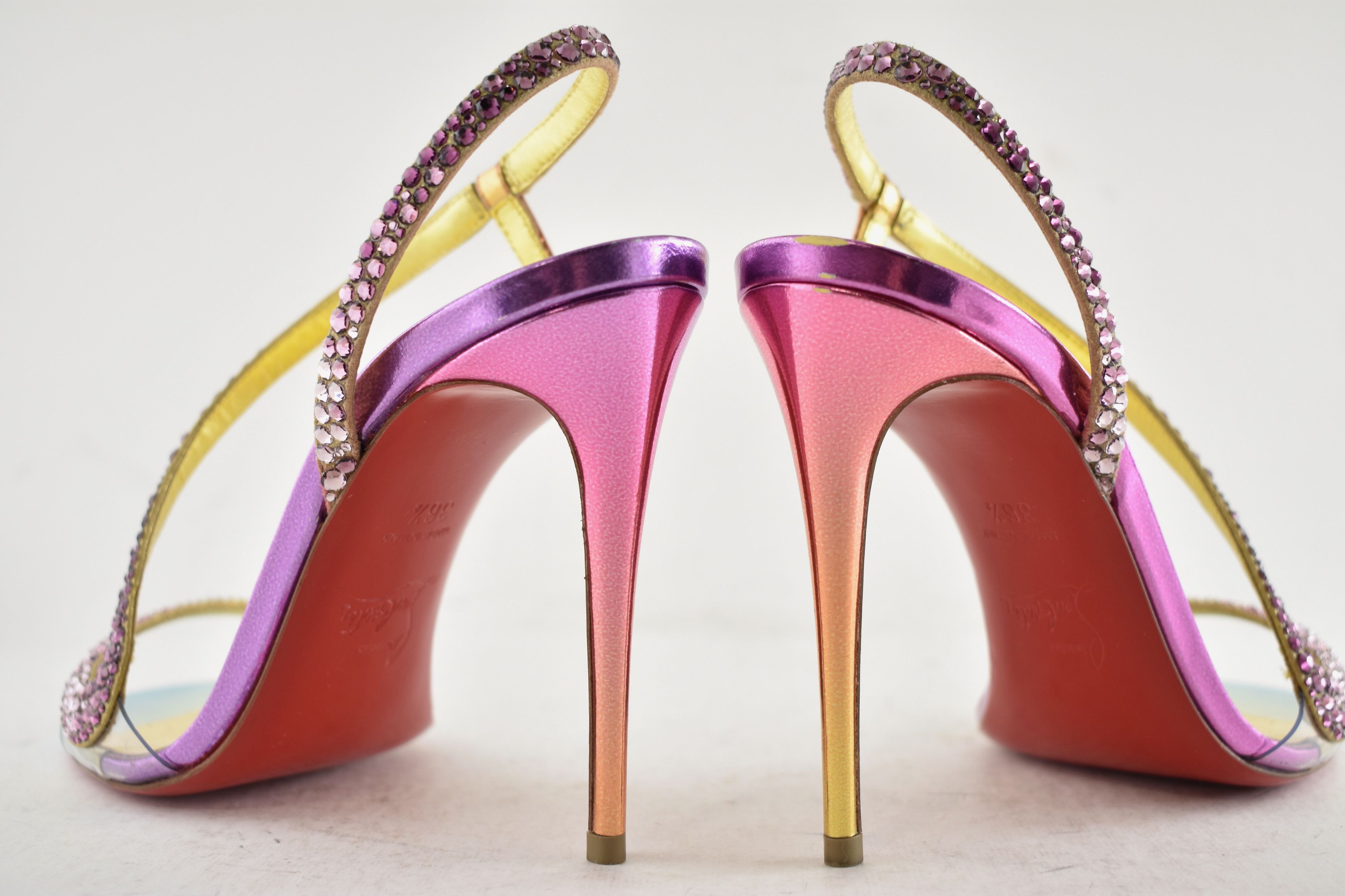 Christian Louboutin Rosalie Strass Boreal 100 Ankle Strap Sandal Heel Pump 36.5 Size US 6.5 / IT 36.5 - 16 Thumbnail