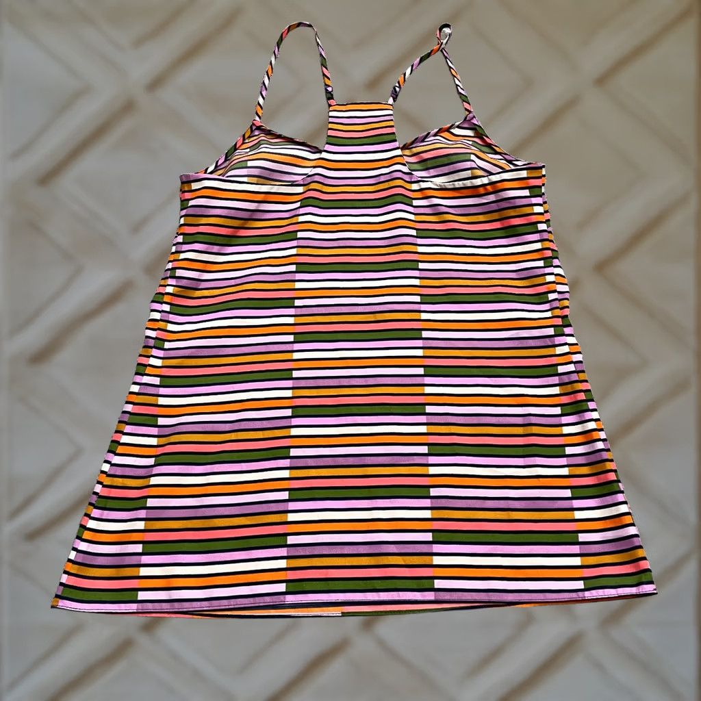 J.Crew J.Crew Tank Top Blouse Womens 0 Multicolor Striped Racerback Casual Summer Beach Shirt Sleeveless Beach, Colorful, Modern, 90s? Nope Size XS / US 0-2 / IT 36-38 - 1 Thumbnail