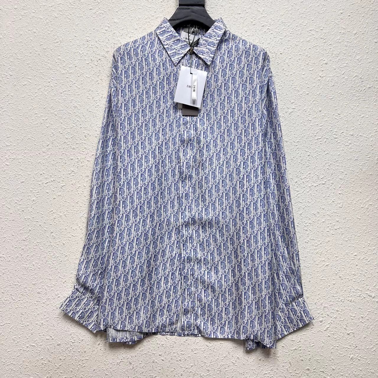 Dior DIOR new logo all over silk Oblique shirt Size M / US 6-8 / IT 42-44 - 1 Thumbnail