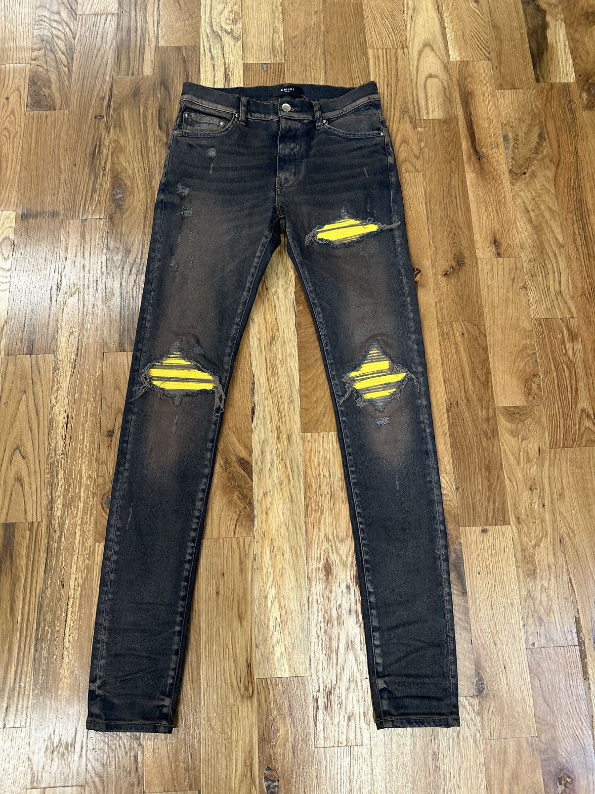 Amiri Amiri MX1 Yellow Dusty Brown Blue Denim Jeans Size 29