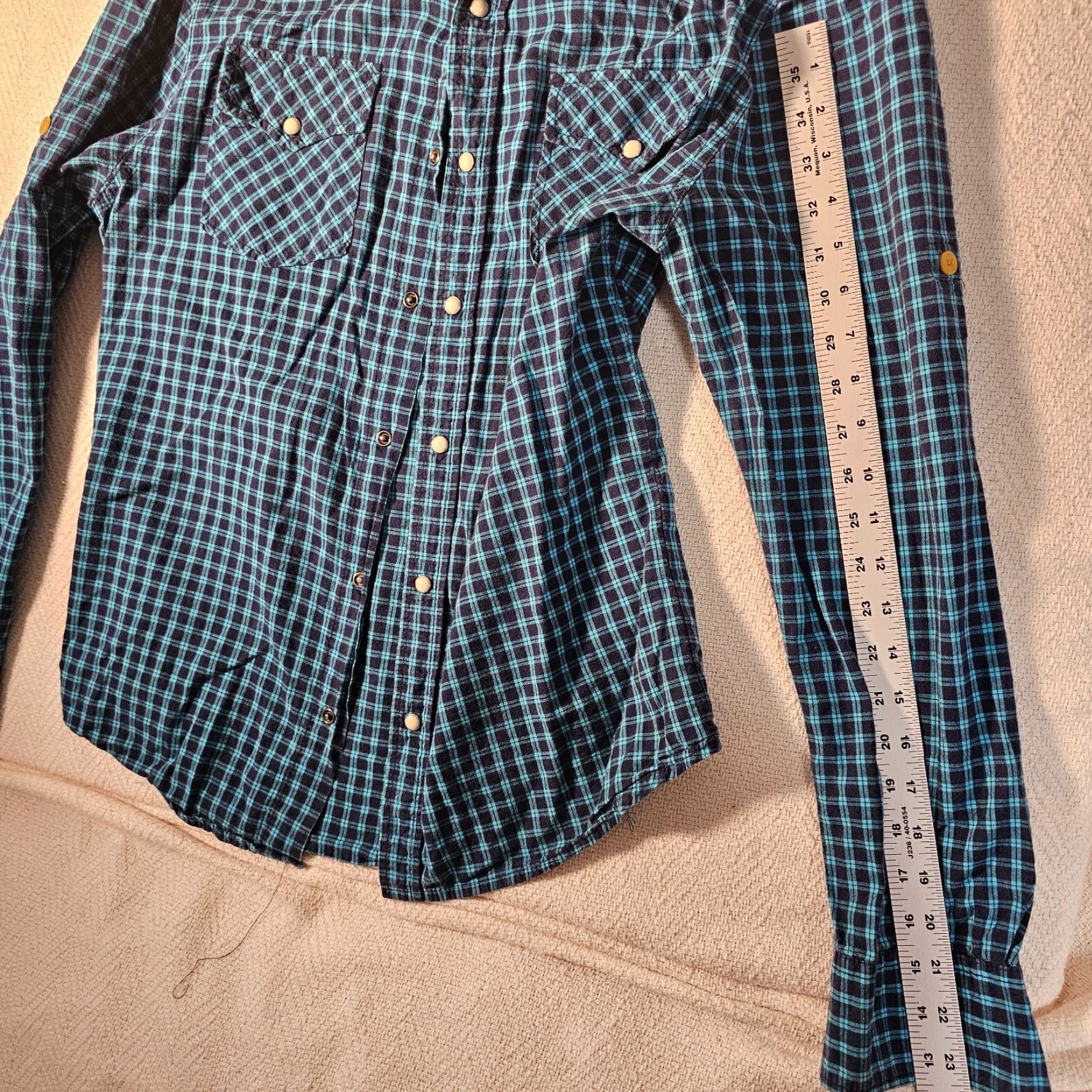 Vintage Ditch Plains Button-Up Shirt Men's Large Blue Green Plaid Cotton Long Sleeve Classic Western Size US L / EU 52-54 / 3 - 7 Thumbnail
