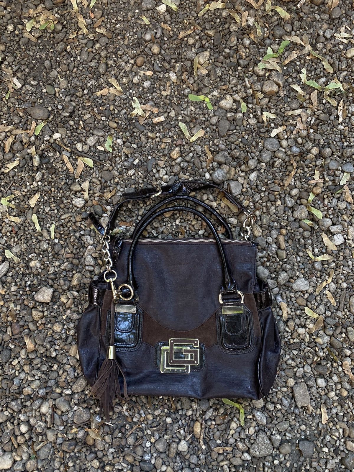 Guess Leather Y2K Crossbody Bag in Brown, Women's