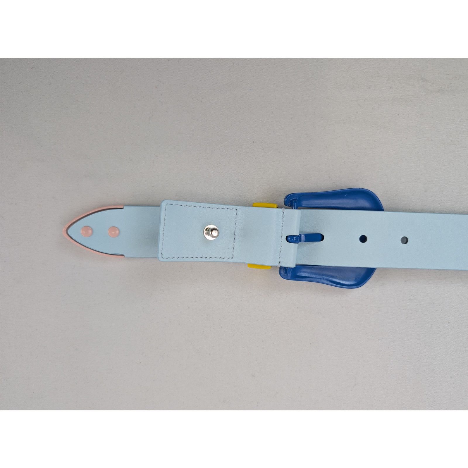 Casablanca o1rshd1 Size: 90 / Leather Comboy Buckle Belt in Light Blue Size 36 - 12 Thumbnail