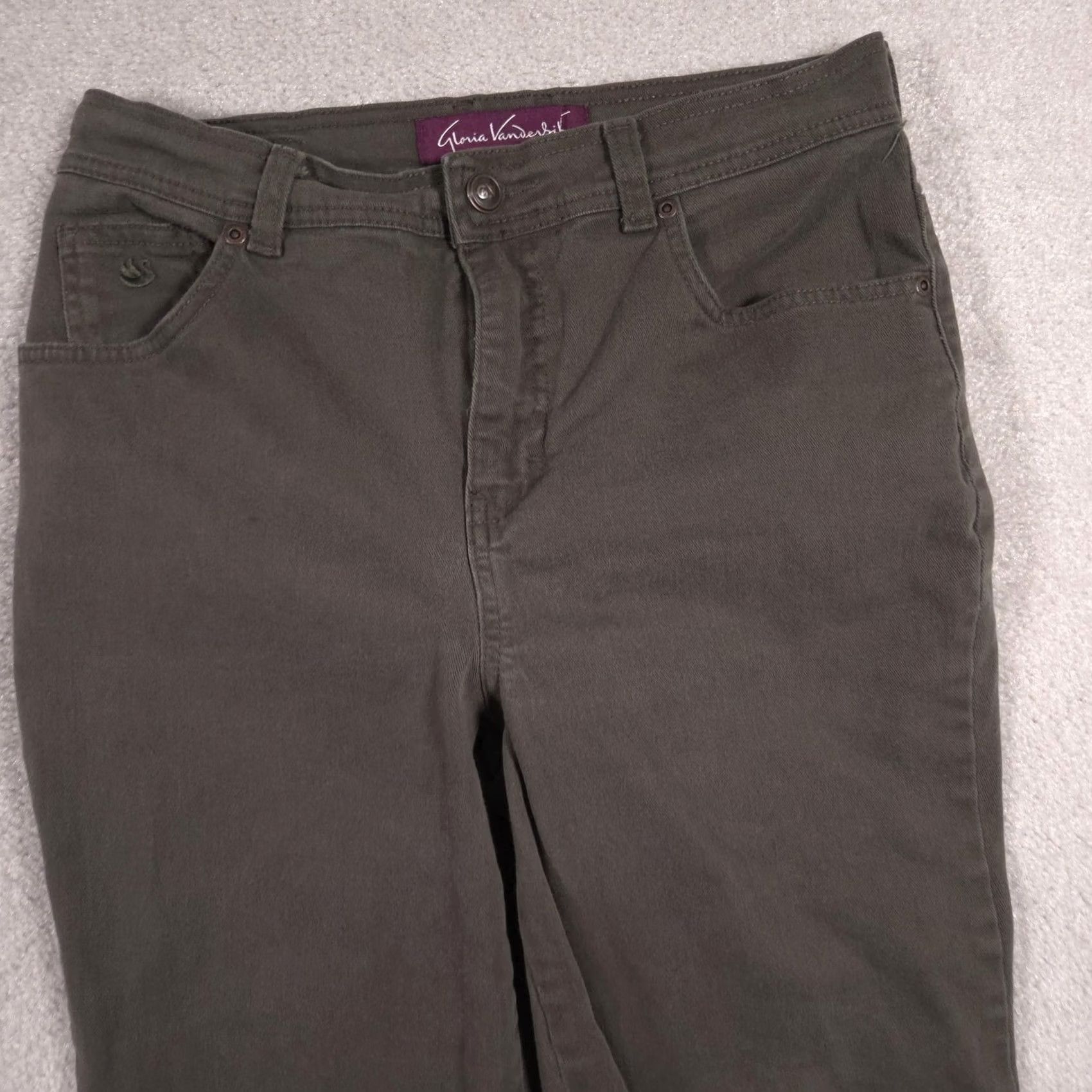 Gloria Vanderbilt Gloria Vanderbilt Jeans Womens 8 Dark Green Mid Rise Straight Leg Stretch Denim Size 30" / US 8 / IT 44 - 3 Thumbnail
