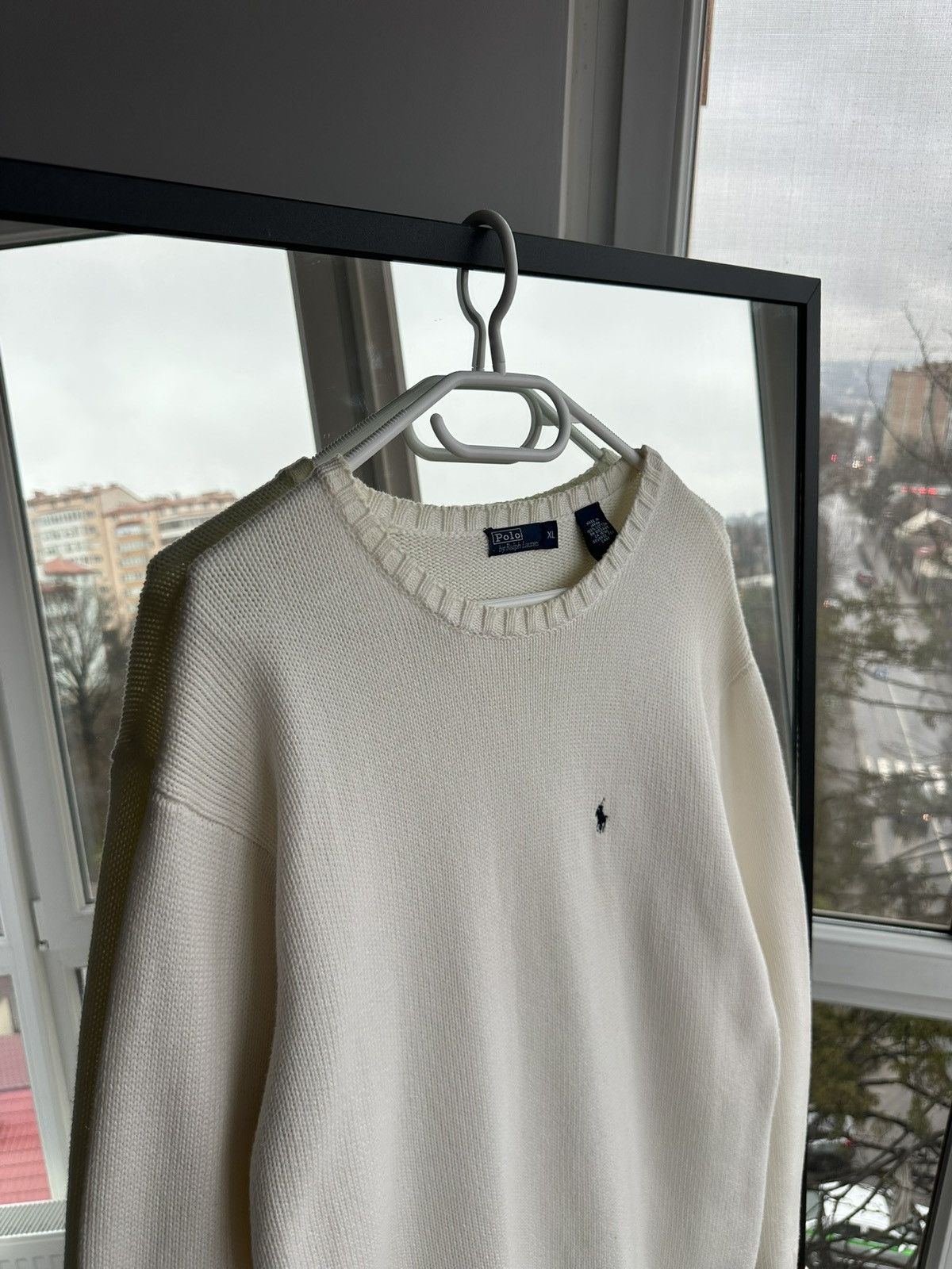 Polo Ralph Lauren Vintage Polo Ralph Lauren White Knitted Sweater Japan Sz XL Size US XL / EU 56 / 4 - 8 Thumbnail