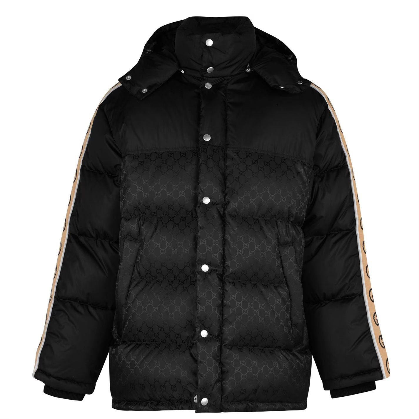 Gucci o1s1wg110125 GG Jacquard Nylon Quilted Coat in Black Size US XL / EU 56 / 4 - 1 Thumbnail