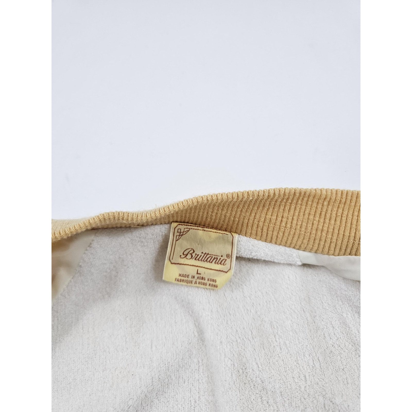 Other Brittania Pale Yellow Jacket Terry Cloth Liner Sz L 1970s Size US L / EU 52-54 / 3 - 3 Thumbnail