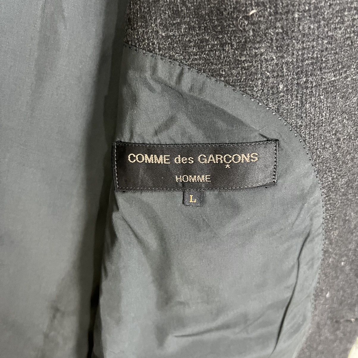Comme des Garcons Homme Dark Gray Notch Lapel Blazer Size US L / EU 52-54 / 3 - 6 Thumbnail