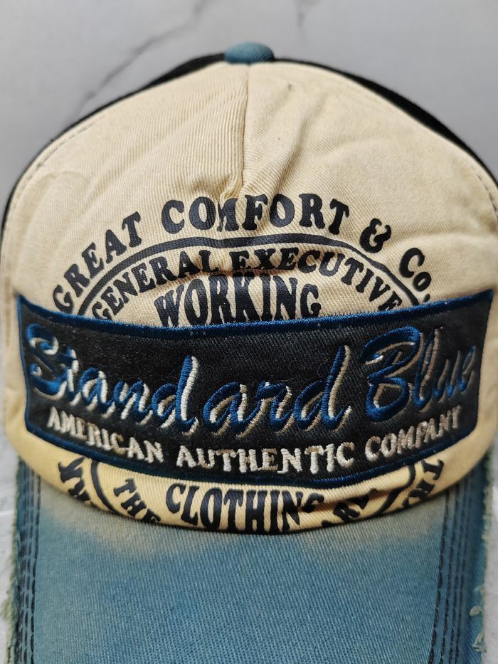 Japanese Brand Vintage Standard Blue Sand Master Distressed Style Cap Hat Size ONE SIZE - 3 Thumbnail