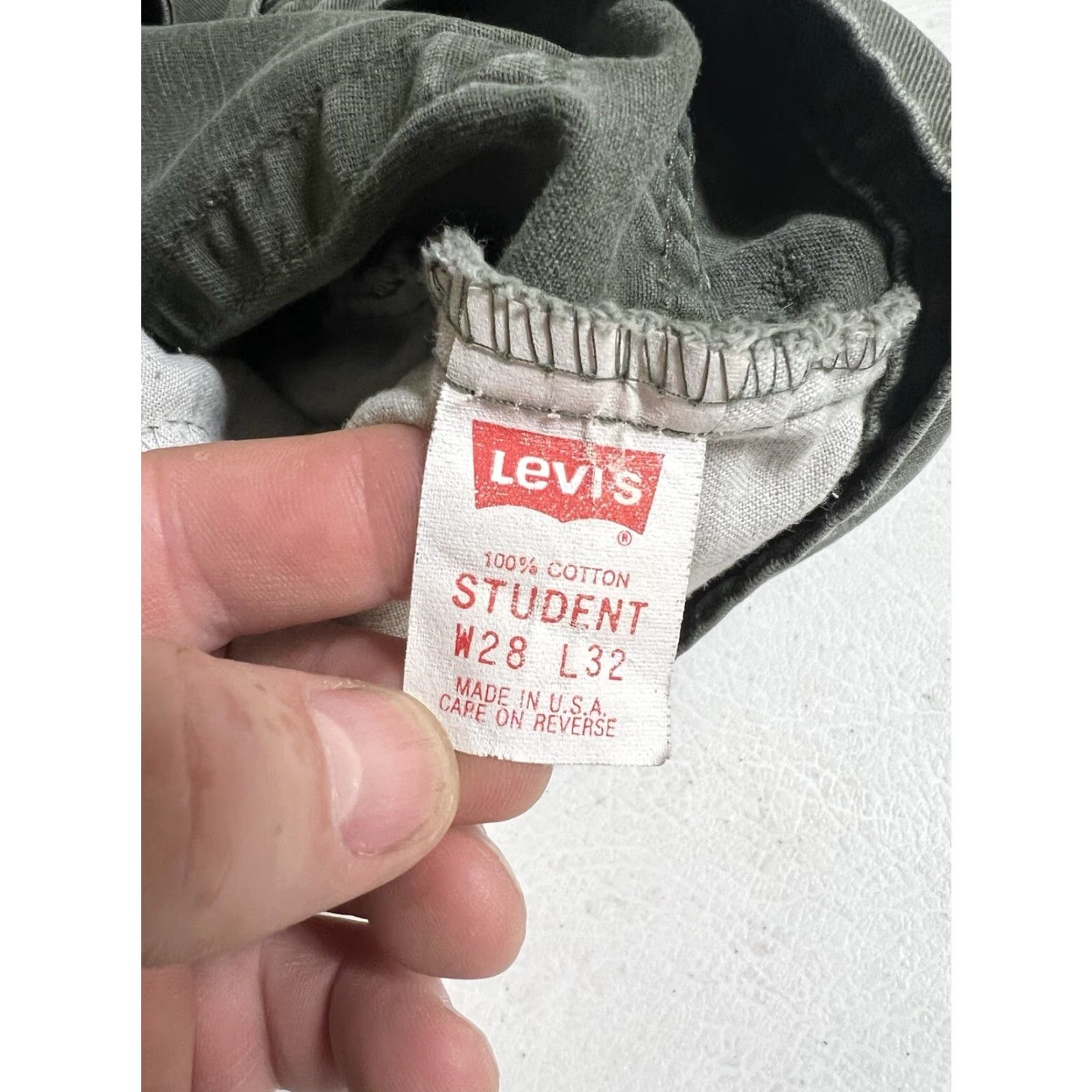 Levi's VINTAGE Levi’s 555 Jeans - 28x31 - Relaxed Straight - Green - USA Made - 90s Vintage Mens Jeans Size US 28 / EU 44 - 5 Thumbnail