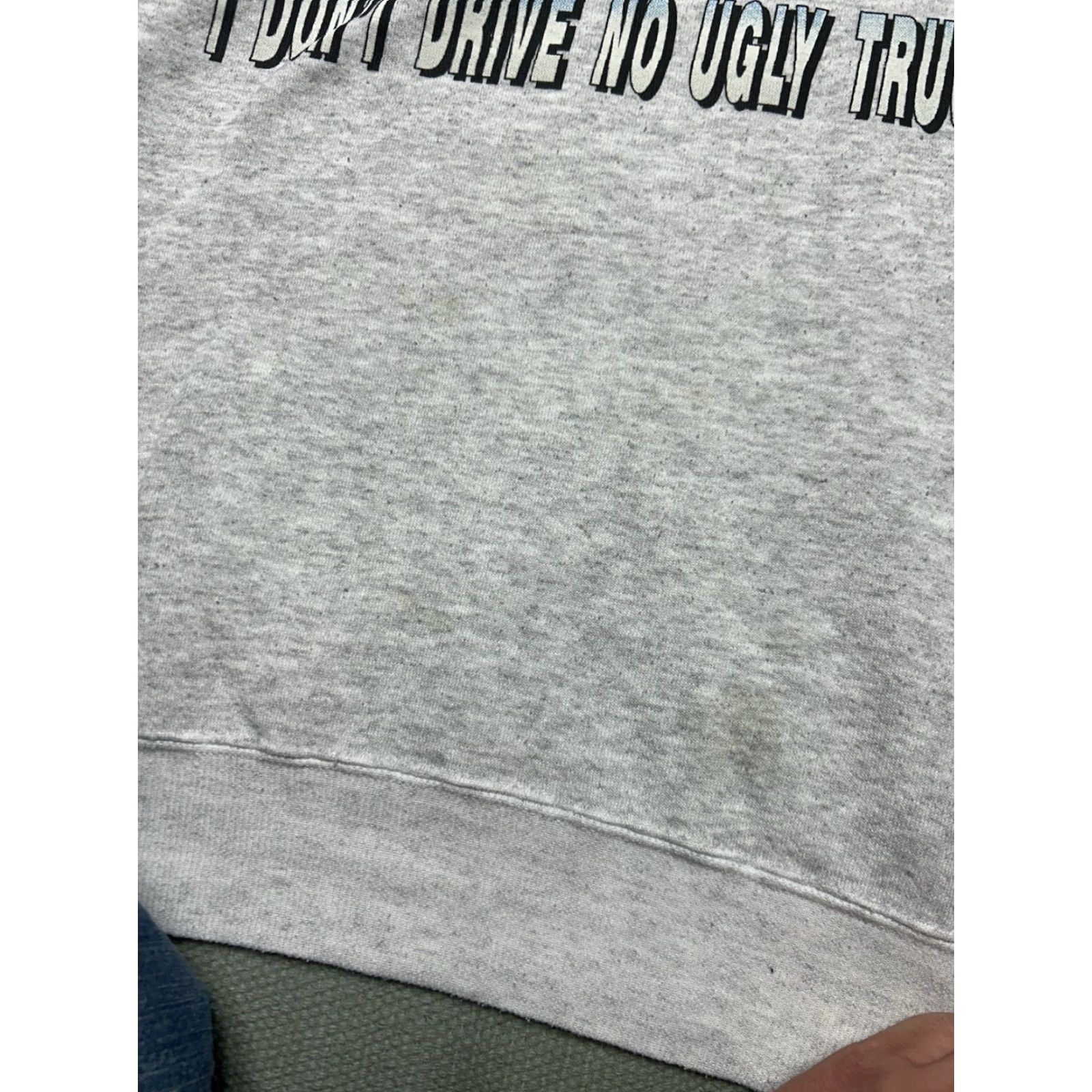 Vintage VINTAGE Sweatshirt Crewneck I don’t drive no ugly truck babe funny XXL tall Gray Mens 80s Pullover Size US XXL / EU 58 / 5 - 3 Thumbnail