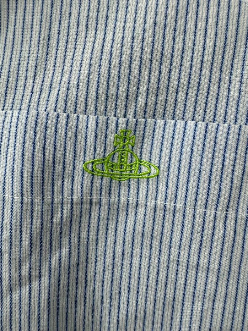 Vivienne Westwood Vivienne Westwood Blue vertical striped shirt jacket Size XS / US 0-2 / IT 36-38 - 4 Thumbnail