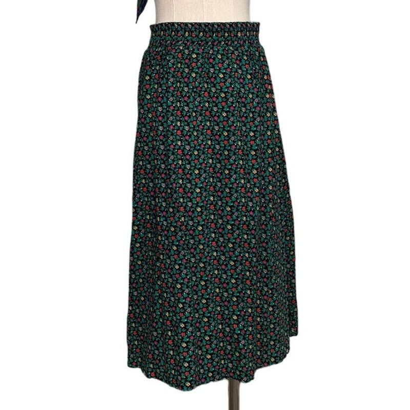 Vintage Vintage ditzy floral rhinestone button midi skirt size XS/S Size 26" / US 2 / IT 38 - 1 Thumbnail