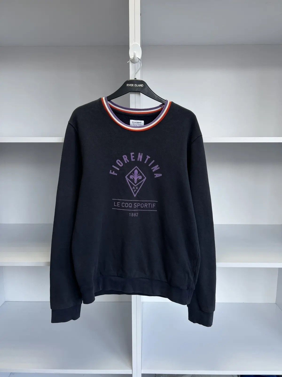 Le Coq Sportif × Vintage Vintage Le Coq Sportif Fiorentina Football Sweatshirt Size US L / EU 52-54 / 3 - 3 Thumbnail