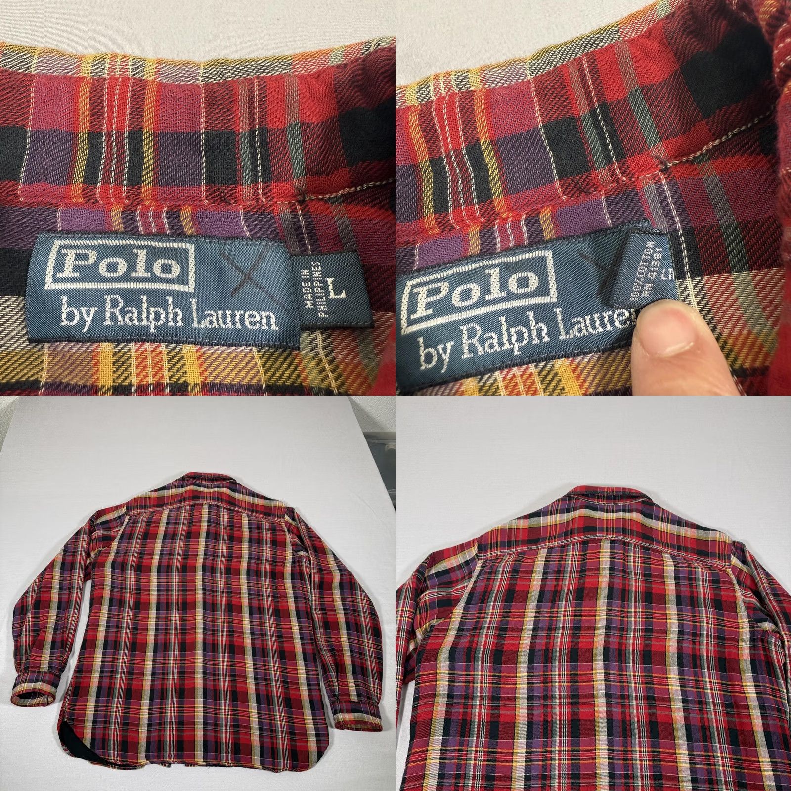 Polo Ralph Lauren Polo Ralph Lauren Shirt Men L Red Plaid Flannel Button Up 90s Vintage Christmas Casual Outdoor Winter Fall Weather Size US L / EU 52-54 / 3 - 8 Thumbnail