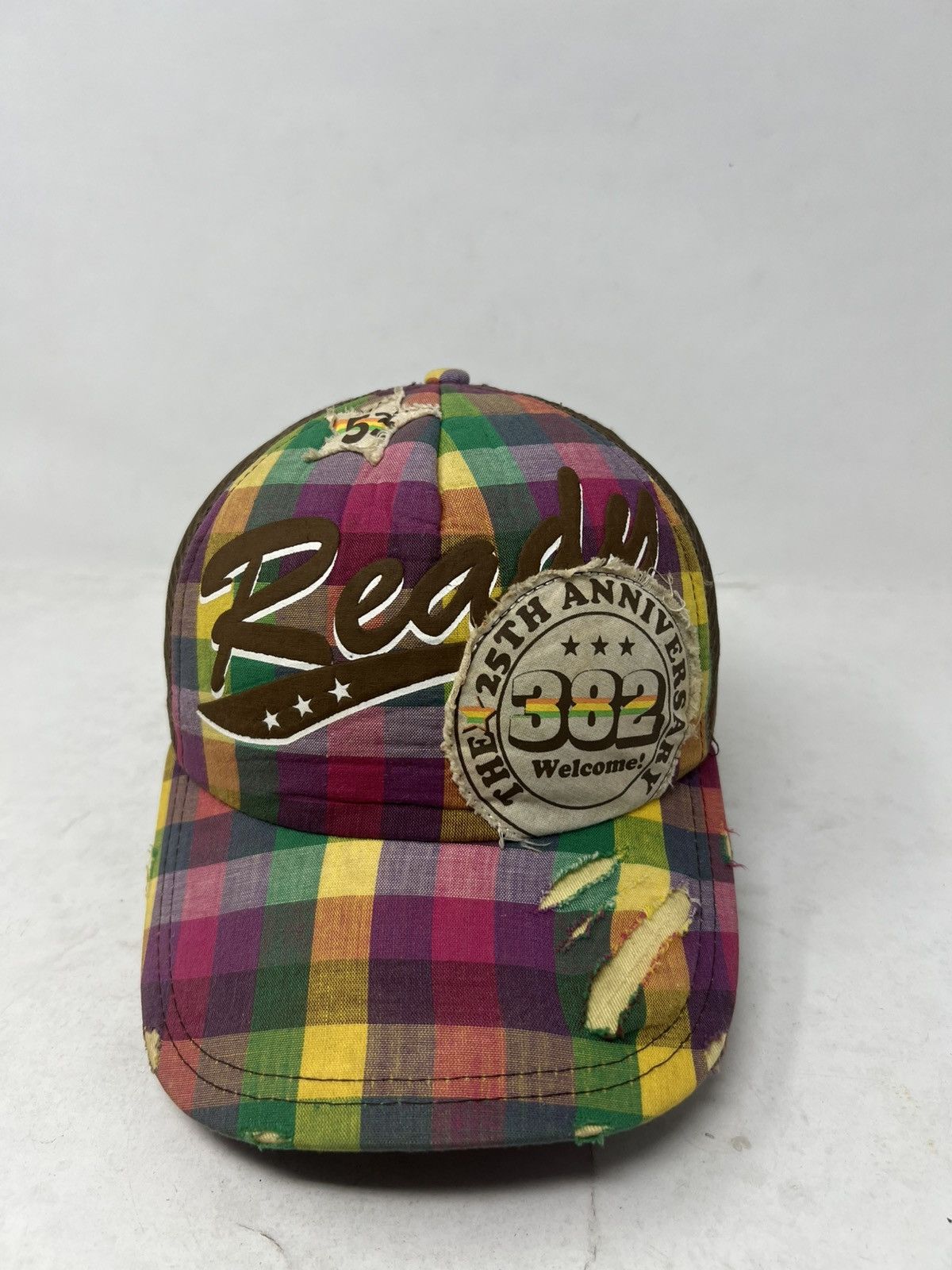 If Six Was Nine "Ready 25th Anniversary Distressed Plaid Trucker Hat Size ONE SIZE - 1 Thumbnail