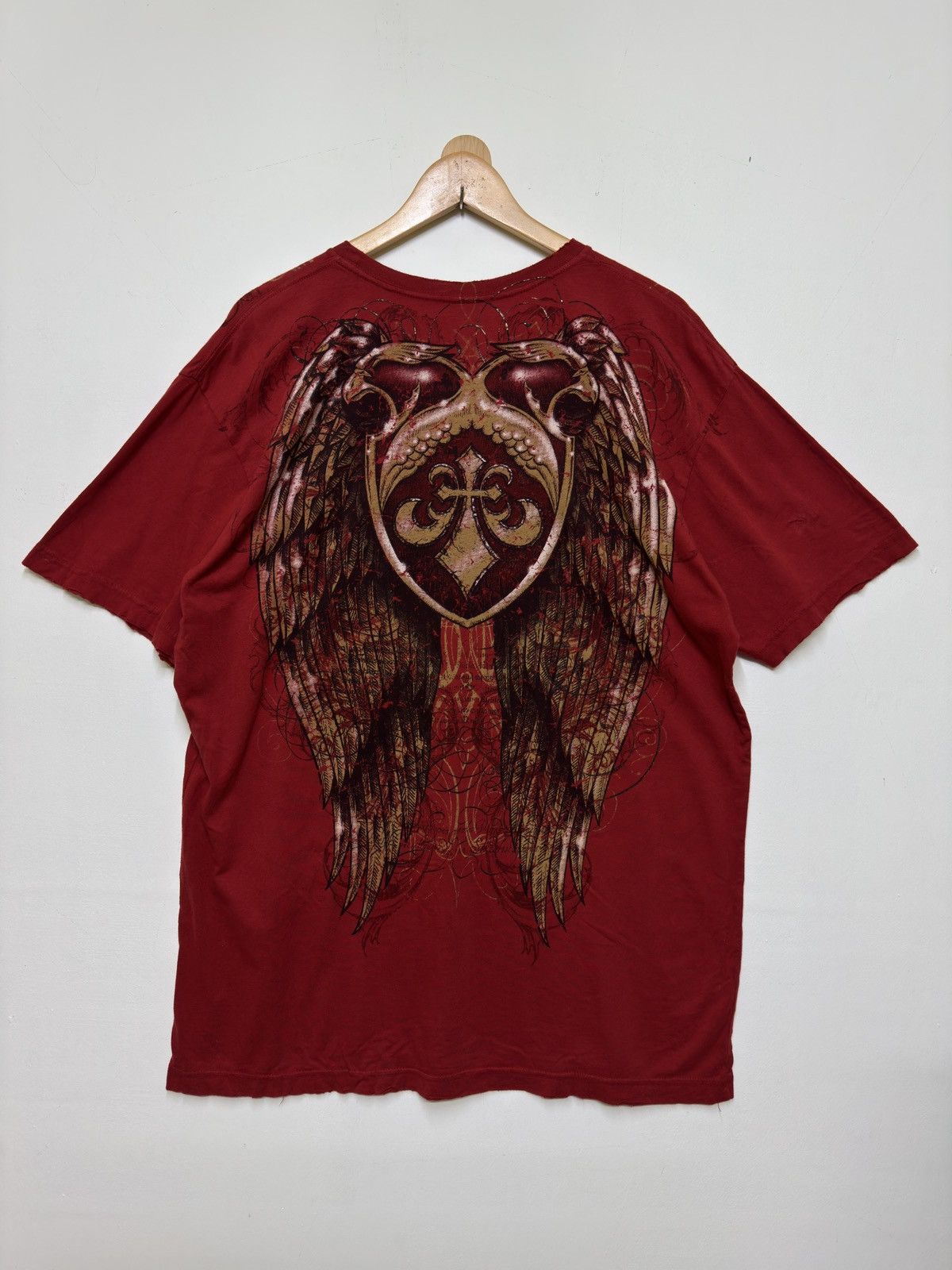 Affliction Affliction Gothic Shield & Angel Wings Graphic Back Print Size US XL / EU 56 / 4 - 1 Thumbnail