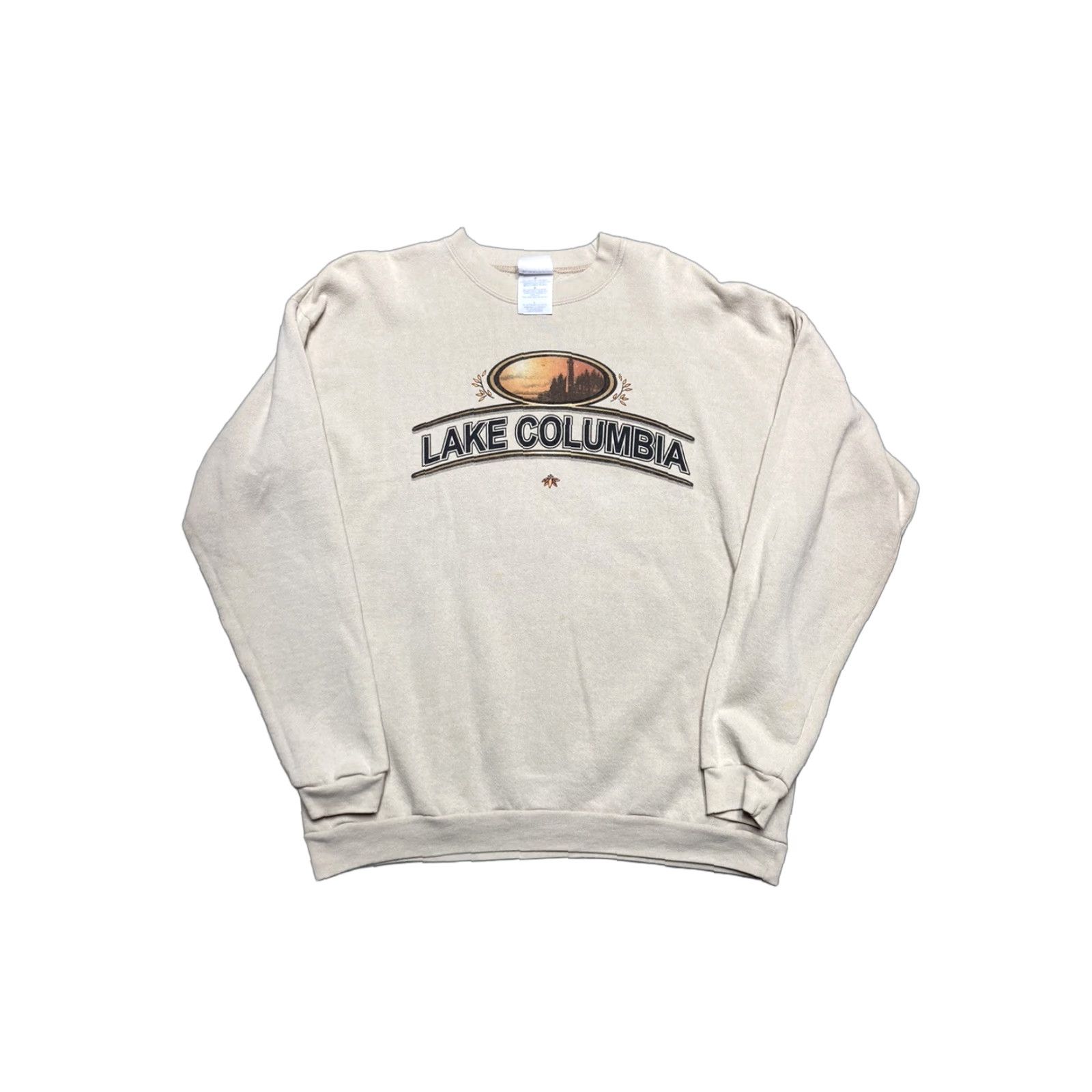 Vintage VINTAGE Sweatshirt Men Large Beige Columbia Lake Michigan Lighthouse Crewneck Pullover Size US L / EU 52-54 / 3 - 1 Thumbnail