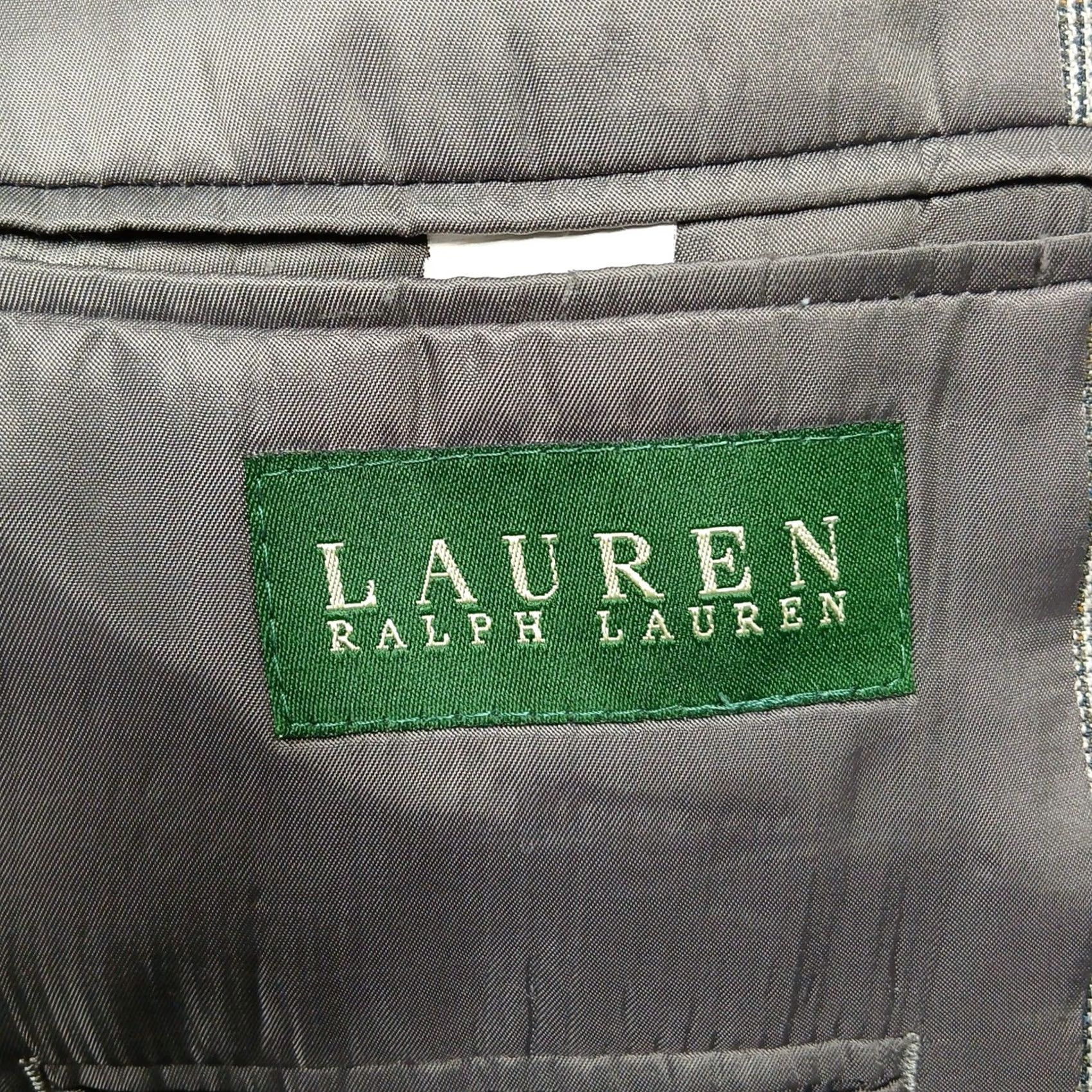 Ralph Lauren Lauren Ralph Lauren Blazer Sport Coat Mens 44S Gray Silk Wool Blend Herringbone Button Notched Lapels Pockets 2-Button Outfit Business Casual Size 44R - 4 Thumbnail