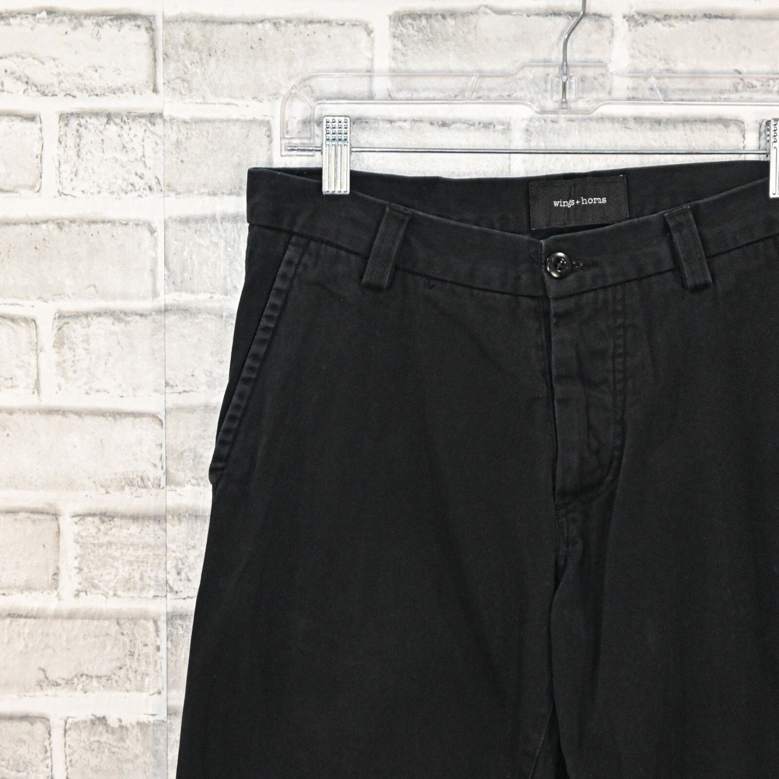 Wings + Horns Wings + Horns Men's black twill Chino Pants button fly Size US 30 / EU 46 - 6 Thumbnail