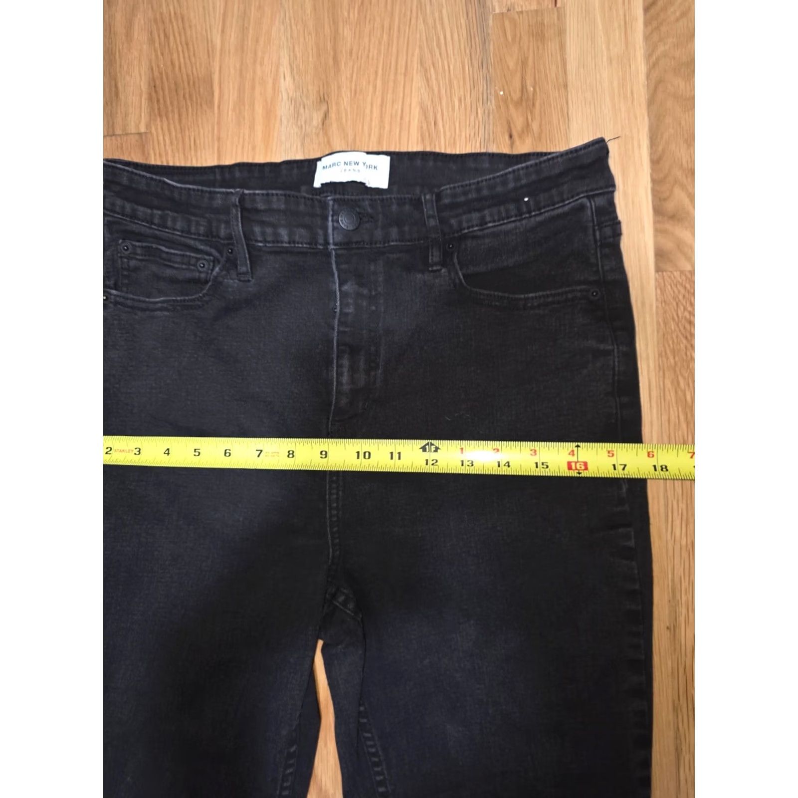 Vintage VINTAGE? No — Marc New York Bootcut Jeans Women Size 16 Black Denim Cotton Mid Rise 5 Pocket Jeans Size 38" / US 16 / IT 52 - 7 Thumbnail