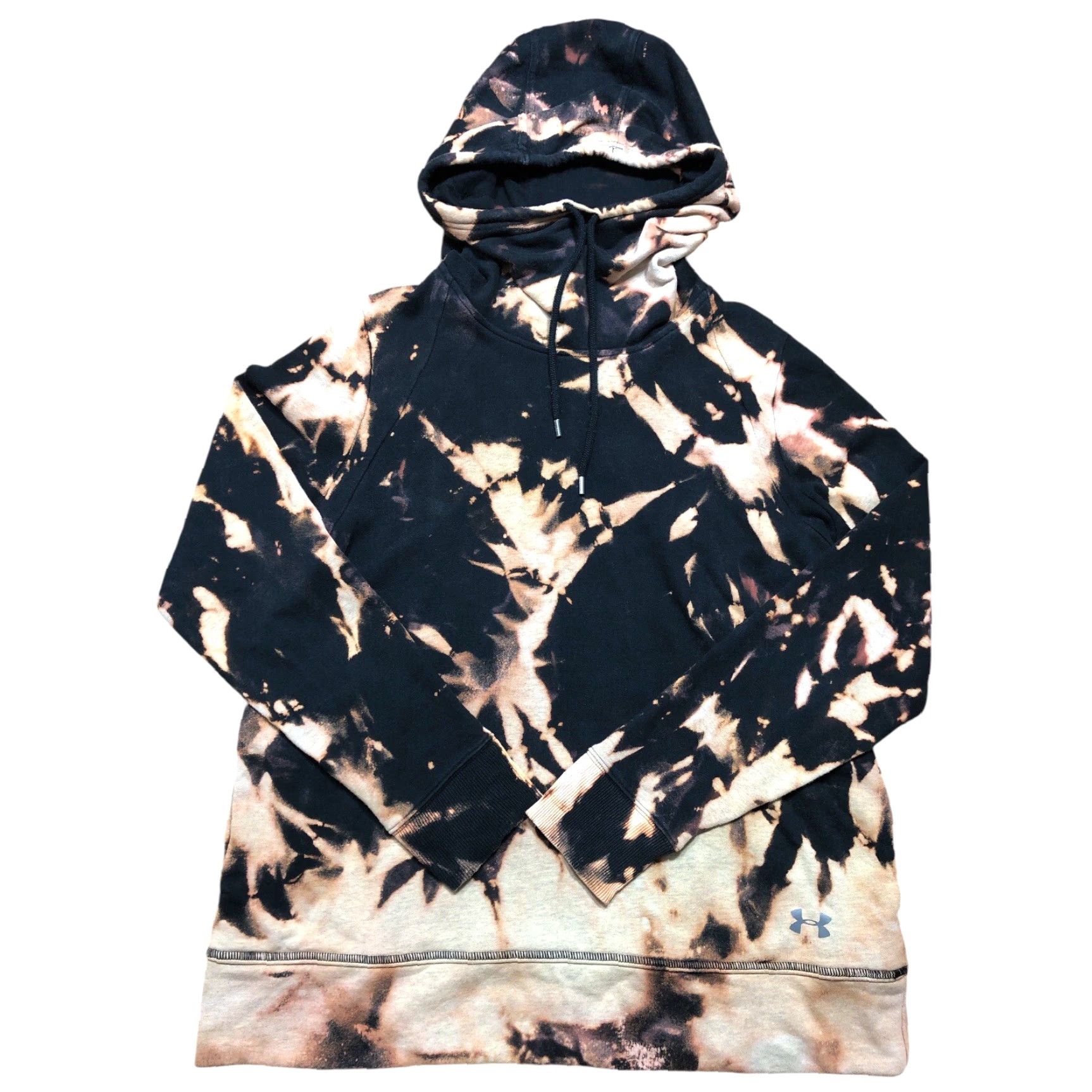 Under Armour Under Armour Hoodie Sweatshirt Womens L Loose Black Acid Wash Tie Dye Open Back Size L / US 10 / IT 46 - 2 Thumbnail