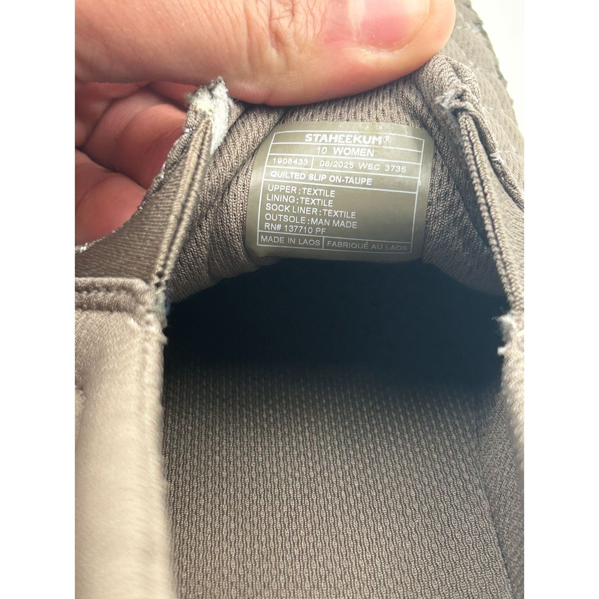 Other Staheekum Quilted Slip On Women’s 10 Taupe Comfort Casual Sh Size US 10 / IT 40 - 7 Thumbnail