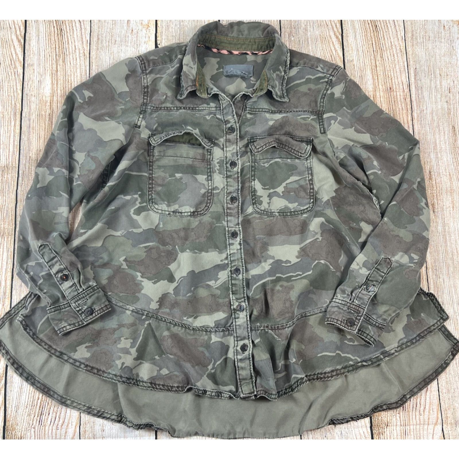Anthropologie Anthropologie Womens Top Montana Camouflage Button-Down Blouse Size 2 Shirt Size XS / US 0-2 / IT 36-38 - 5 Thumbnail