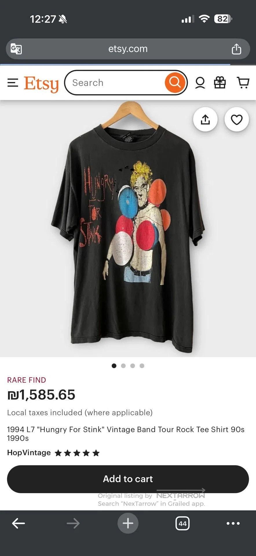 Vintage Vintage 1994 L7 Hungry For Stink Tee. Size US M / EU 48-50 / 2 - 9 Thumbnail