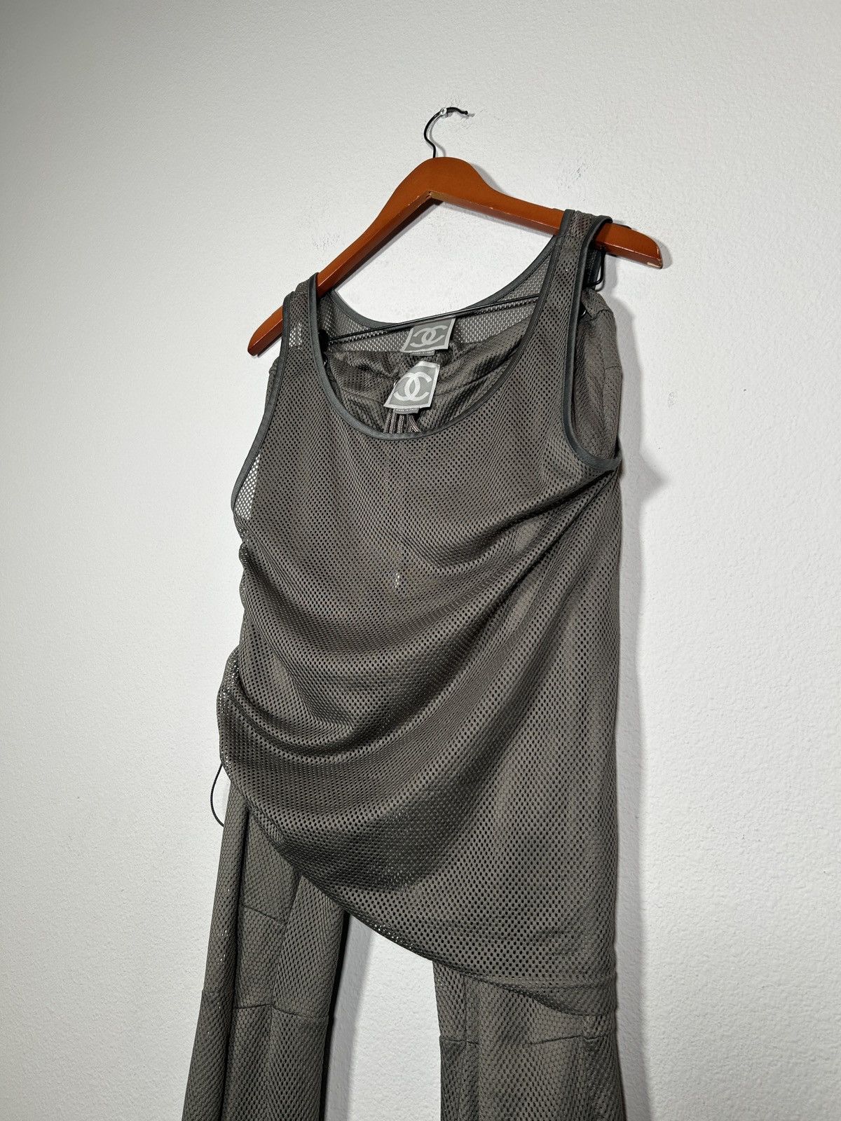 Chanel SS03 Mesh Runway Set Tank Top & Pants Size US 30 / EU 46 - 4 Thumbnail