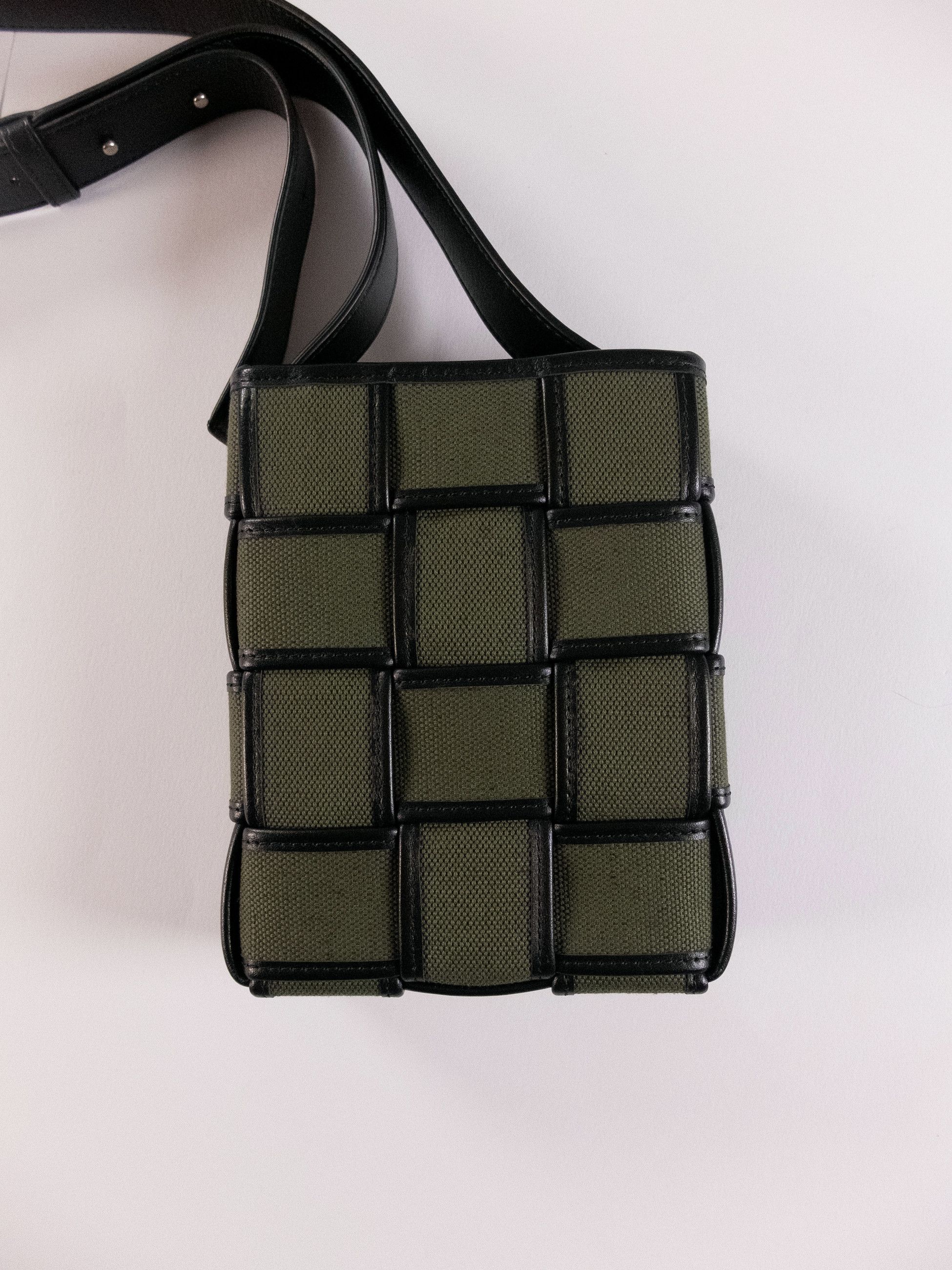 Bottega Veneta BOTTEGA VENETA Cassette green & black canvas crossbody bag Size ONE SIZE - 3 Thumbnail
