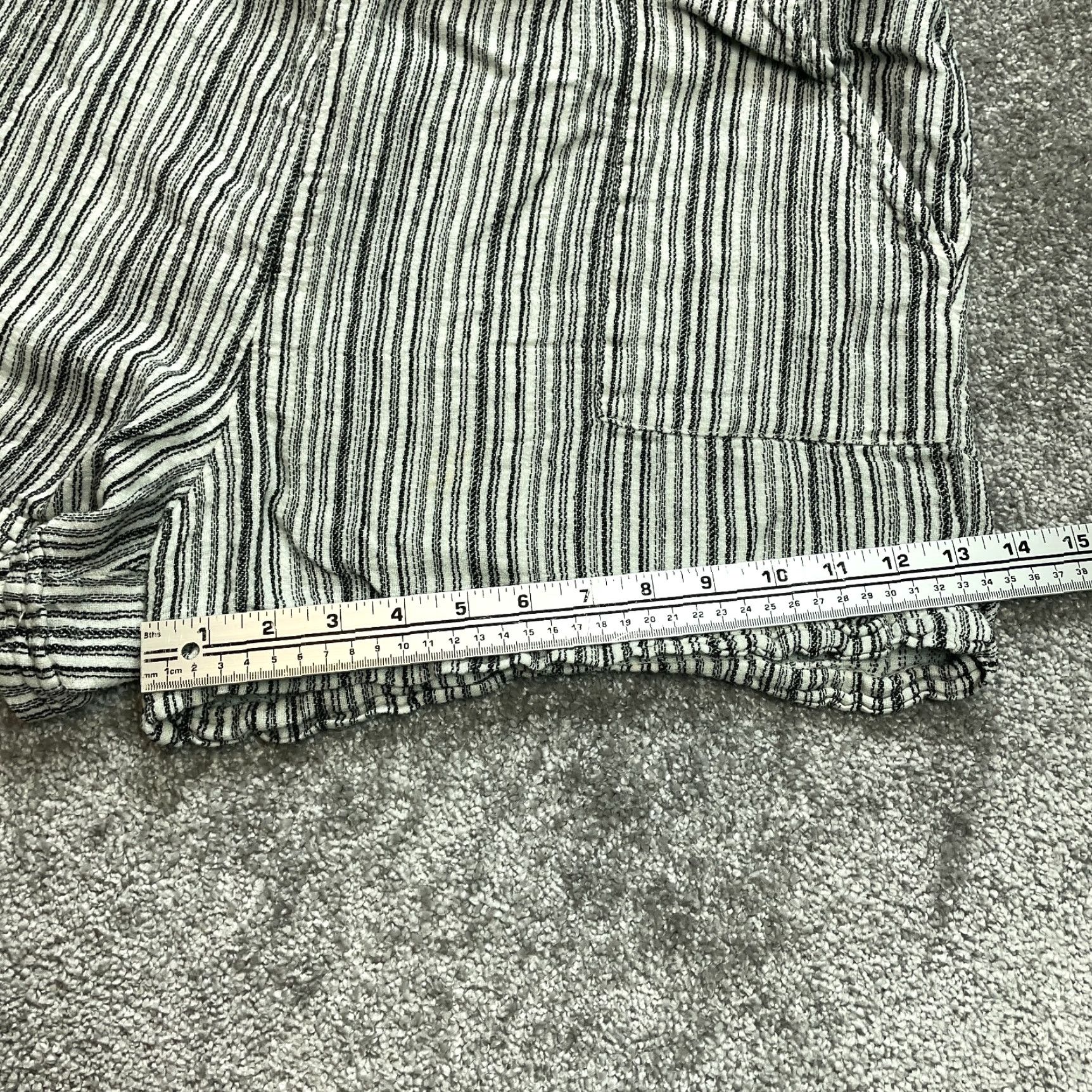 Vintage Time and Tru Sweatshorts Womens XXL White Striped Linen Stretch Lounge Short Size 26" / US 2 / IT 38 - 4 Thumbnail