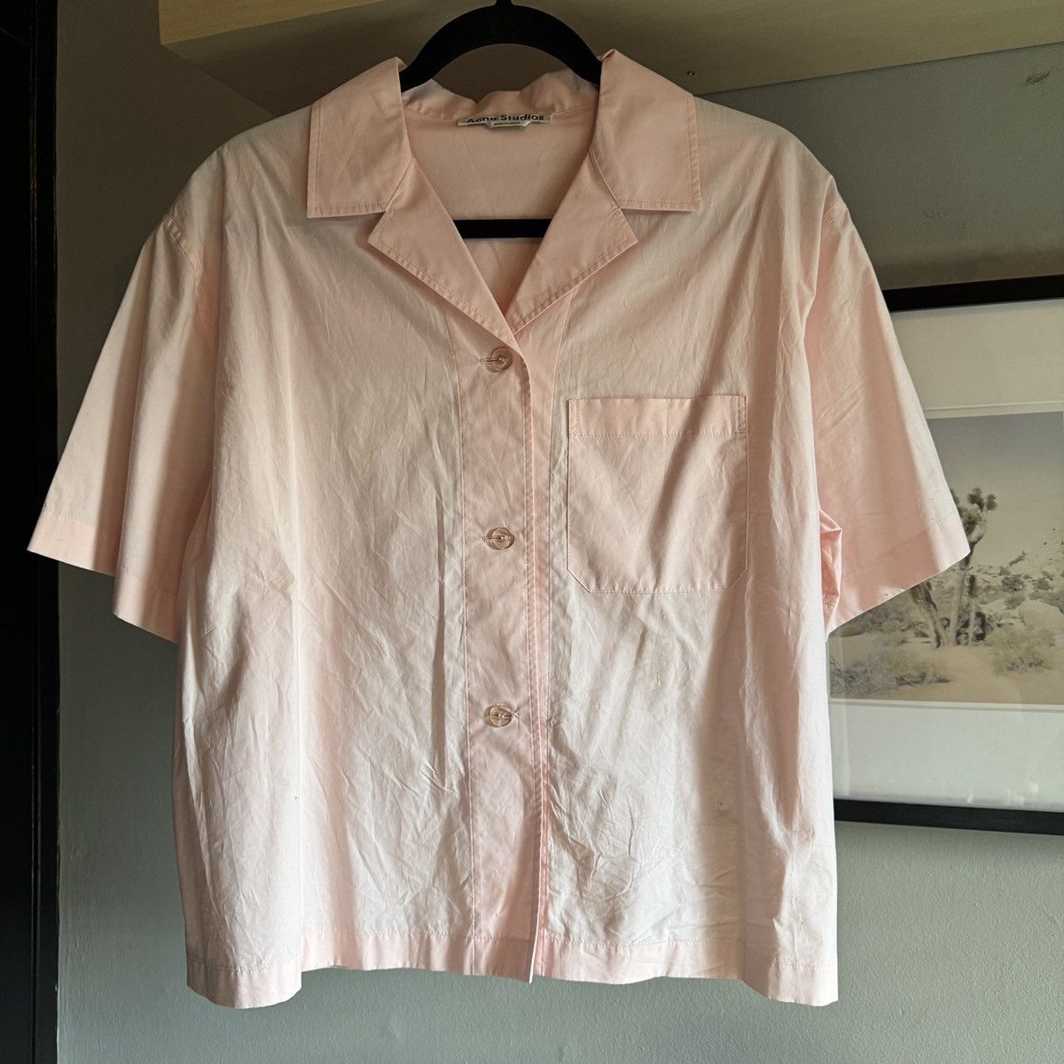 Acne Studios Pastel Pink Bowling Shirt Size XS / US 0-2 / IT 36-38 - 4 Thumbnail