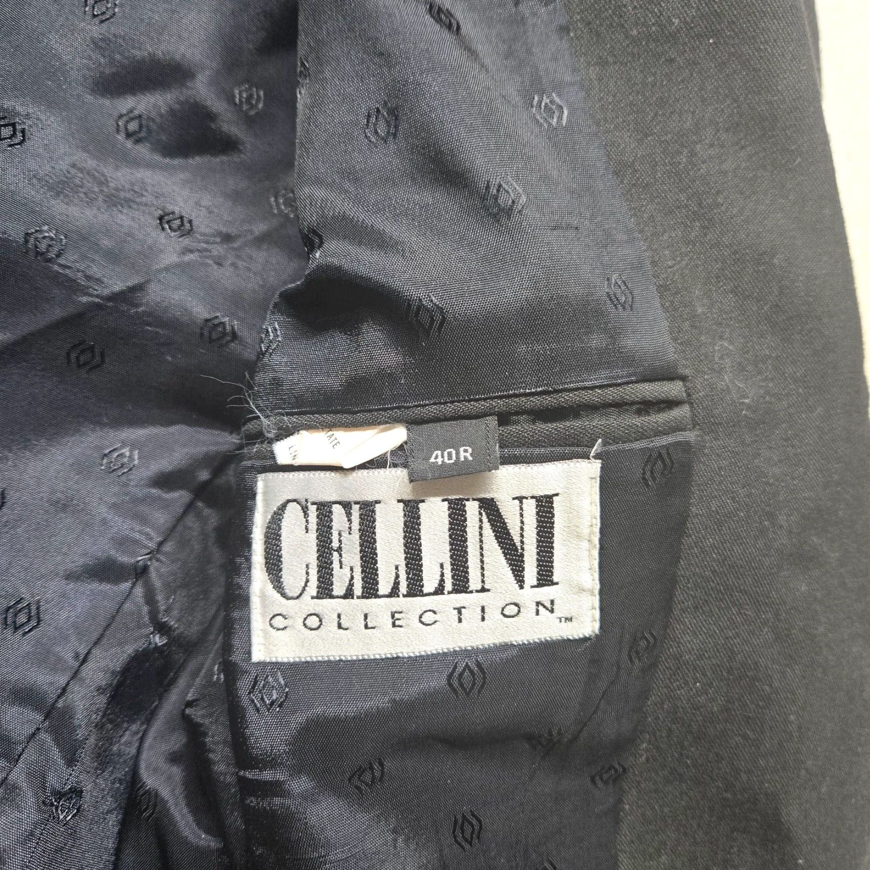 Vintage VINTAGE Cellini Men’s Blazer Jacket Coat - Black, Size 40R, Single-Breasted, Formal Business Suit Size 40R - 3 Thumbnail