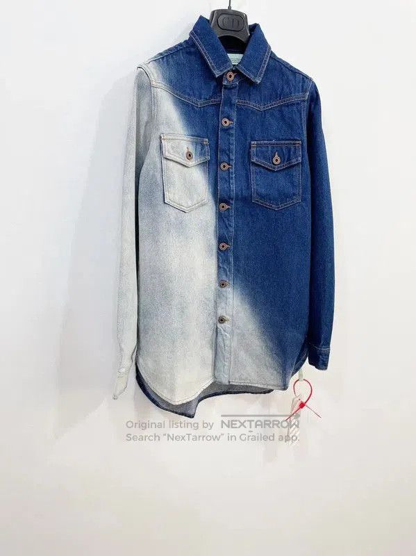 Off-White Off-White Men's Denim Shirt with Unique Wash . Size US XXS / EU 40 - 3 Thumbnail
