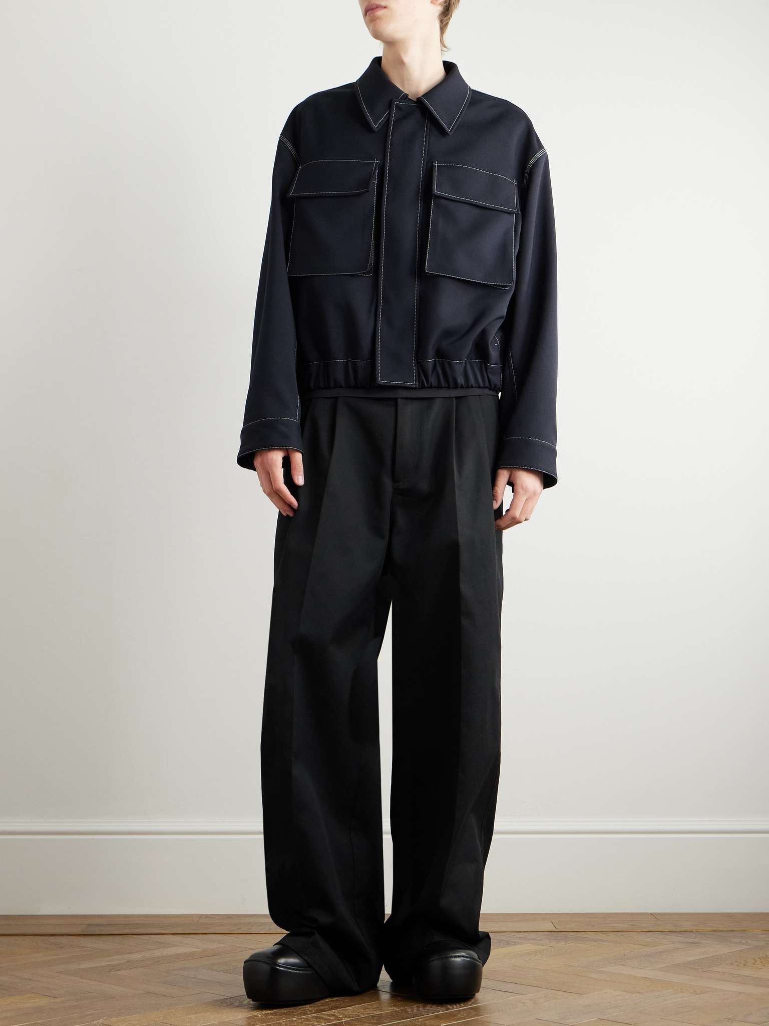 Jil Sander o1loc1c0426 Recycled Gabardine Blouson Jacket in Black Size US L / EU 52-54 / 3 - 2 Thumbnail