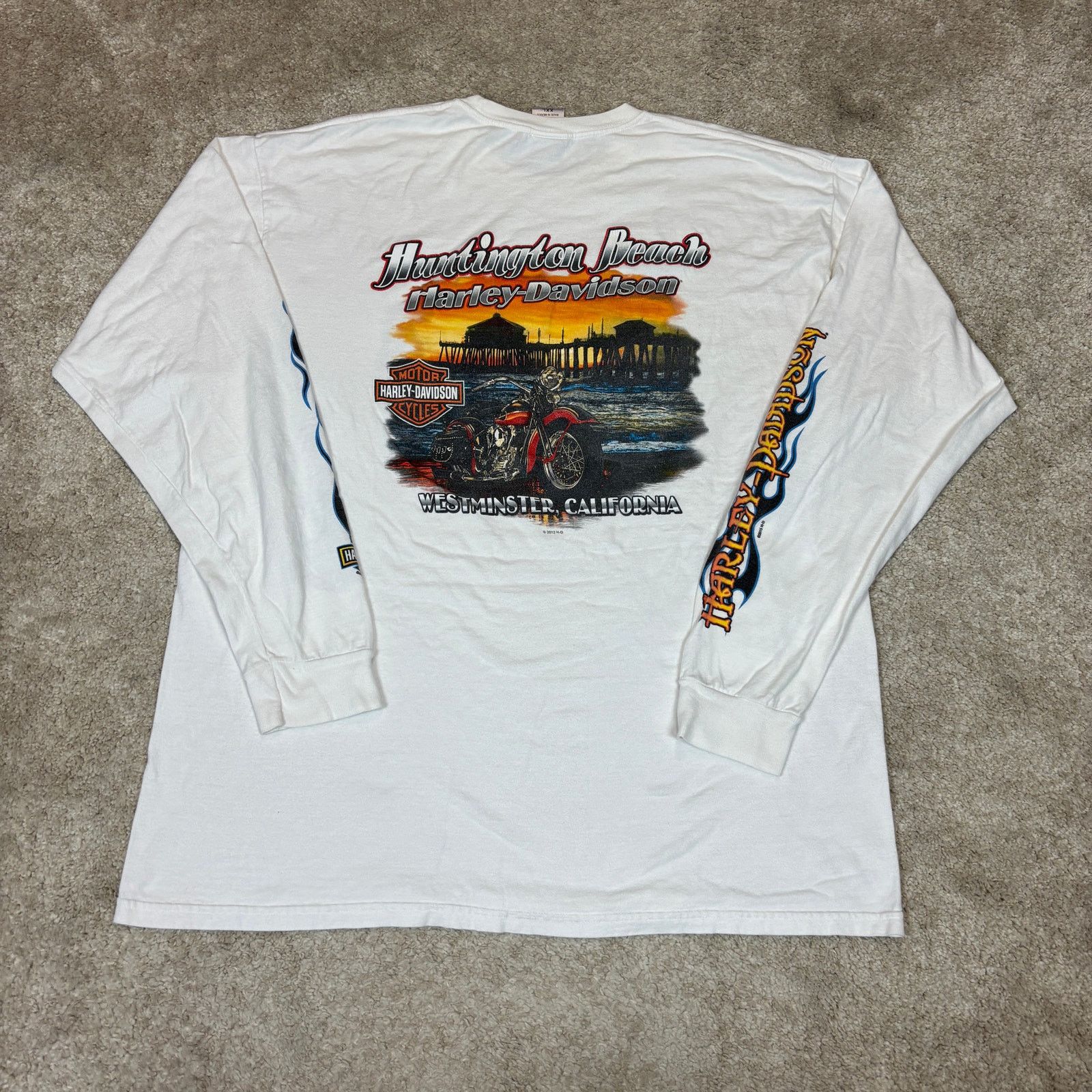 Harley Davidson Harley Davidson Huntington Beach Flame Long Sleeve Shirt 2xl Size US XXL / EU 58 / 5 - 4 Thumbnail