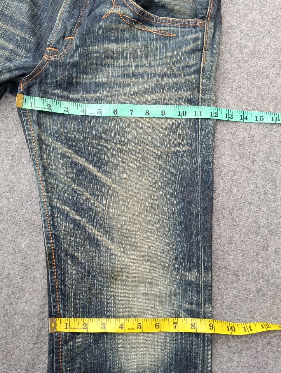 Edwin Flare Edwin Buffalo Head sick faded blue made in Japan 🇯🇵 Size US 34 / EU 50 - 7 Thumbnail